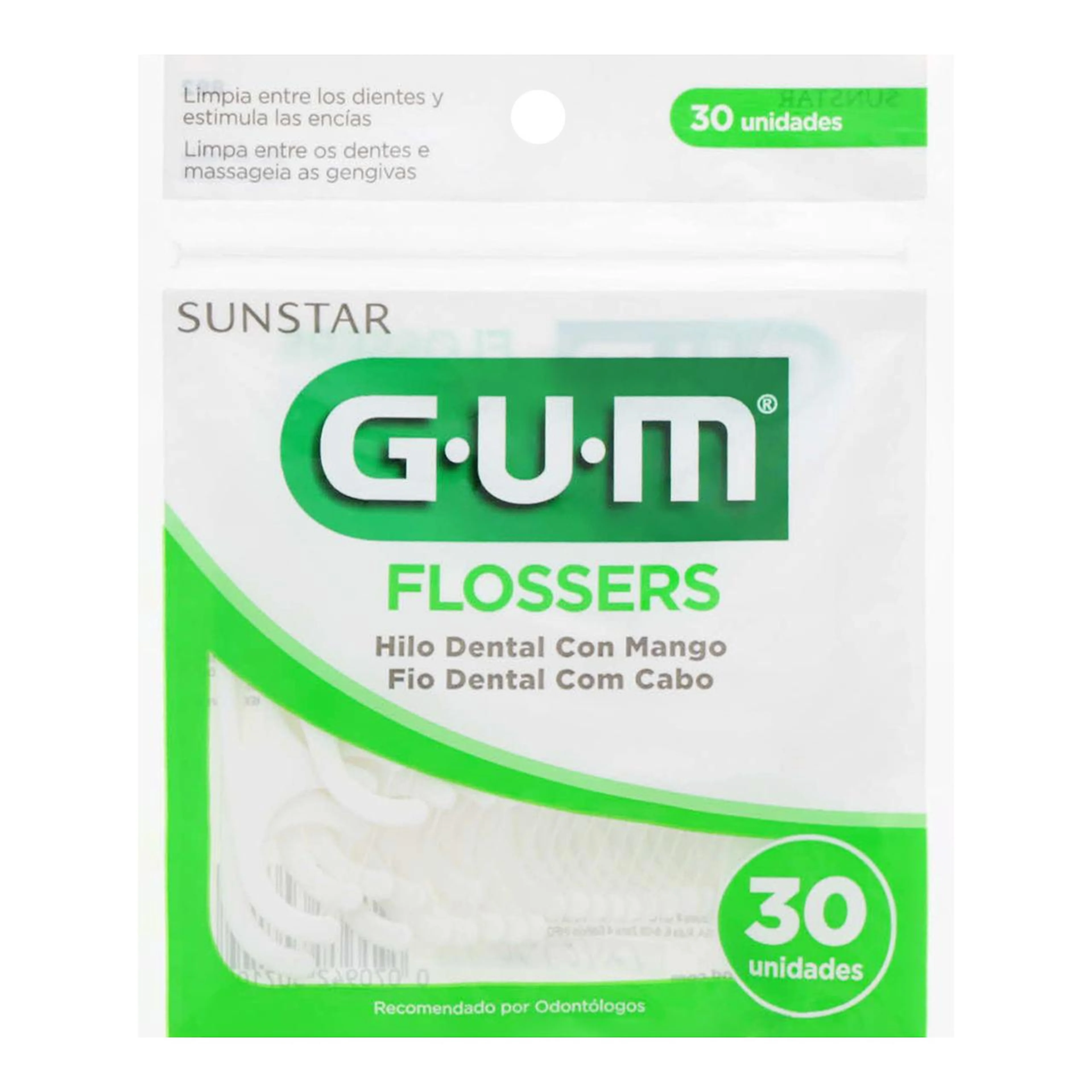 Gum Flossers Basic Hilo Dental Con Mango Con 30 Piezas