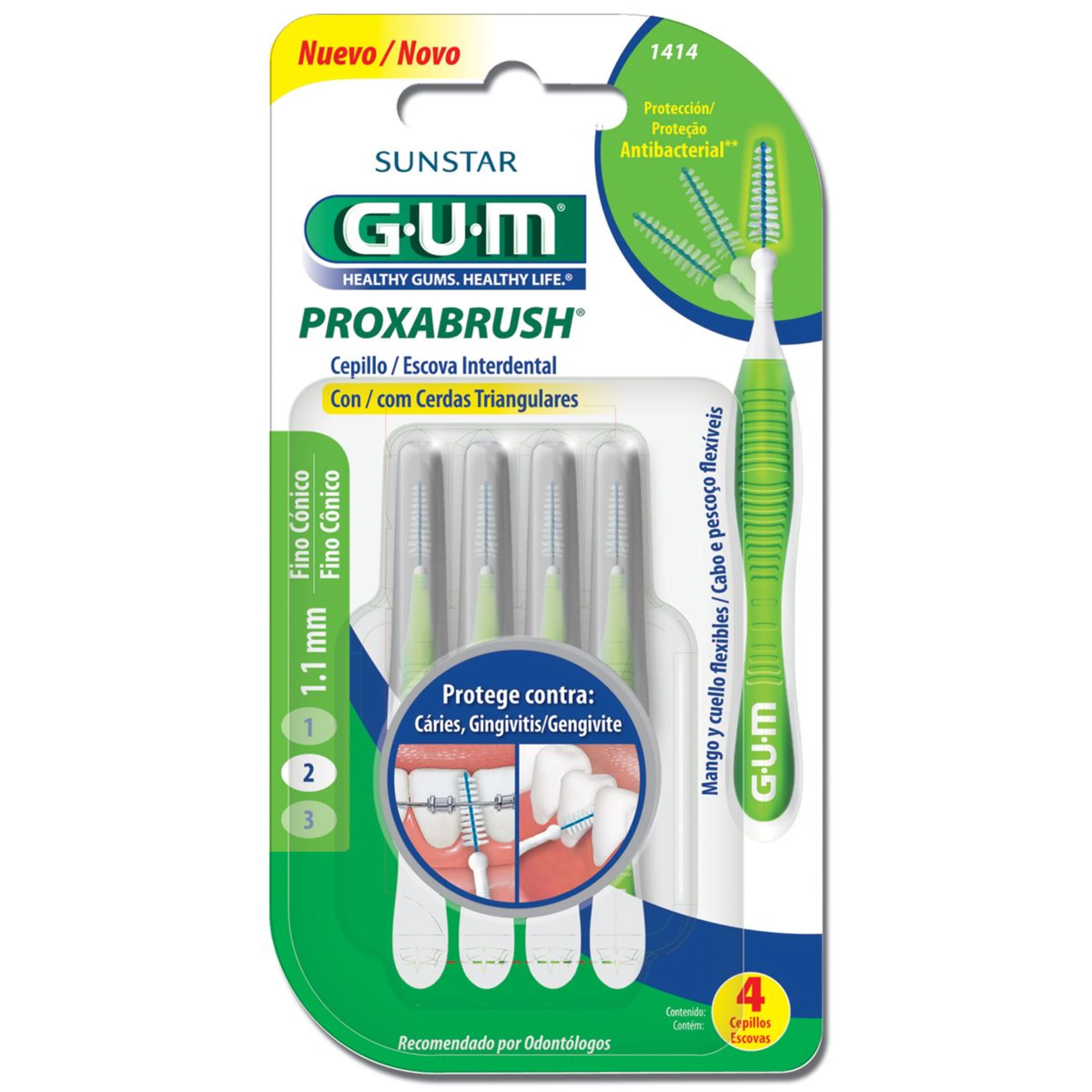 Gum Proxabrush Cepillo Interdental Con 4 Piezas