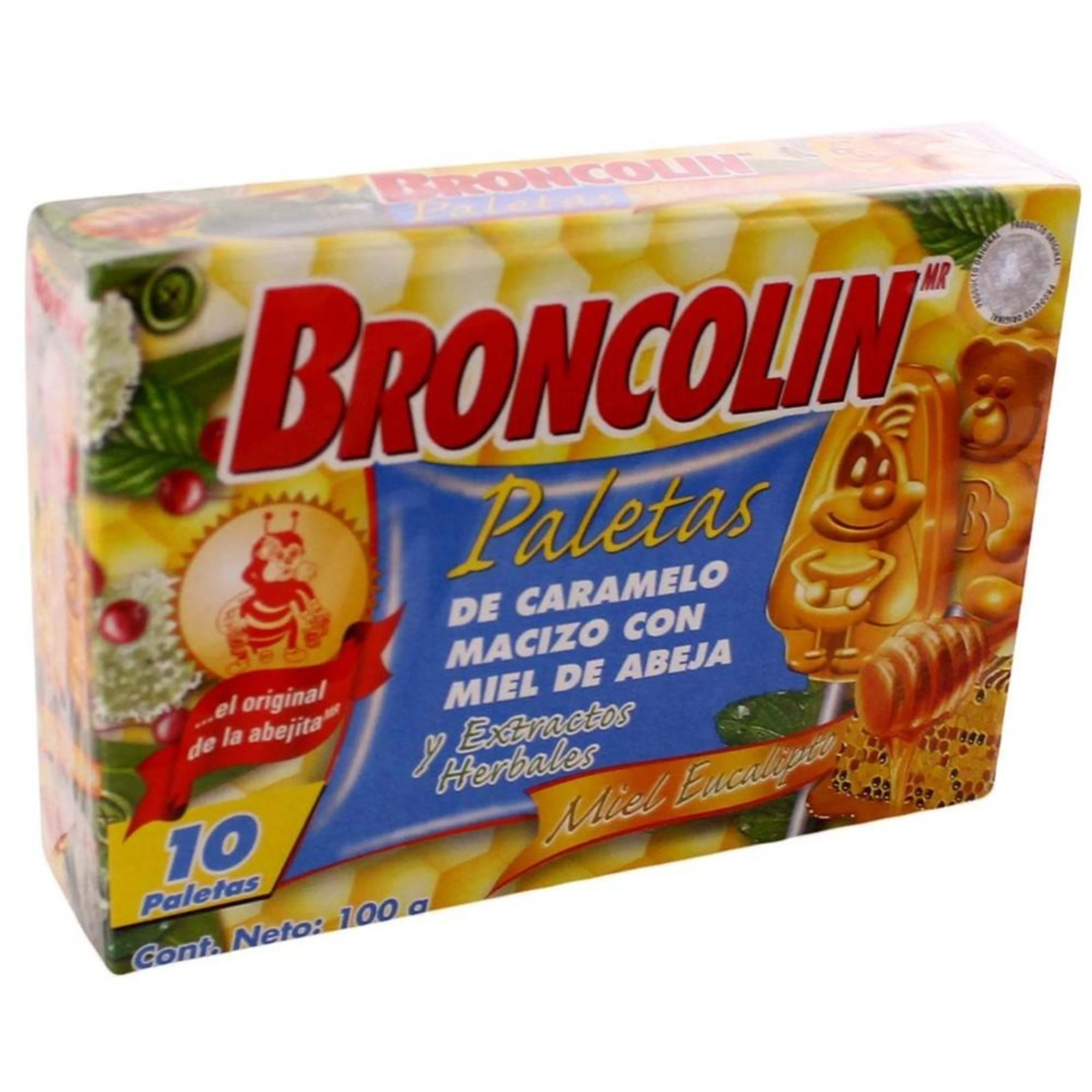 Broncolin Paletas De Miel 10 Piezas