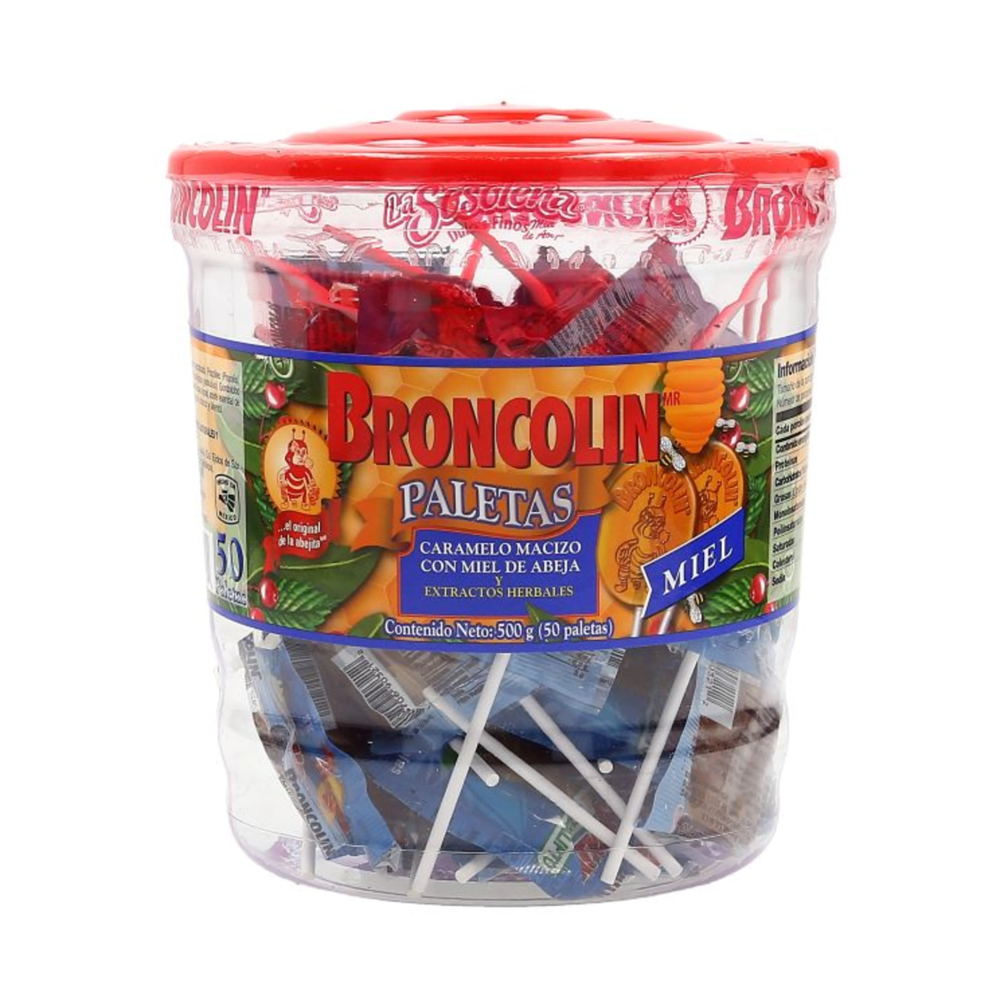 Broncolin Vitrolero Paletas De Miel 50 Piezas