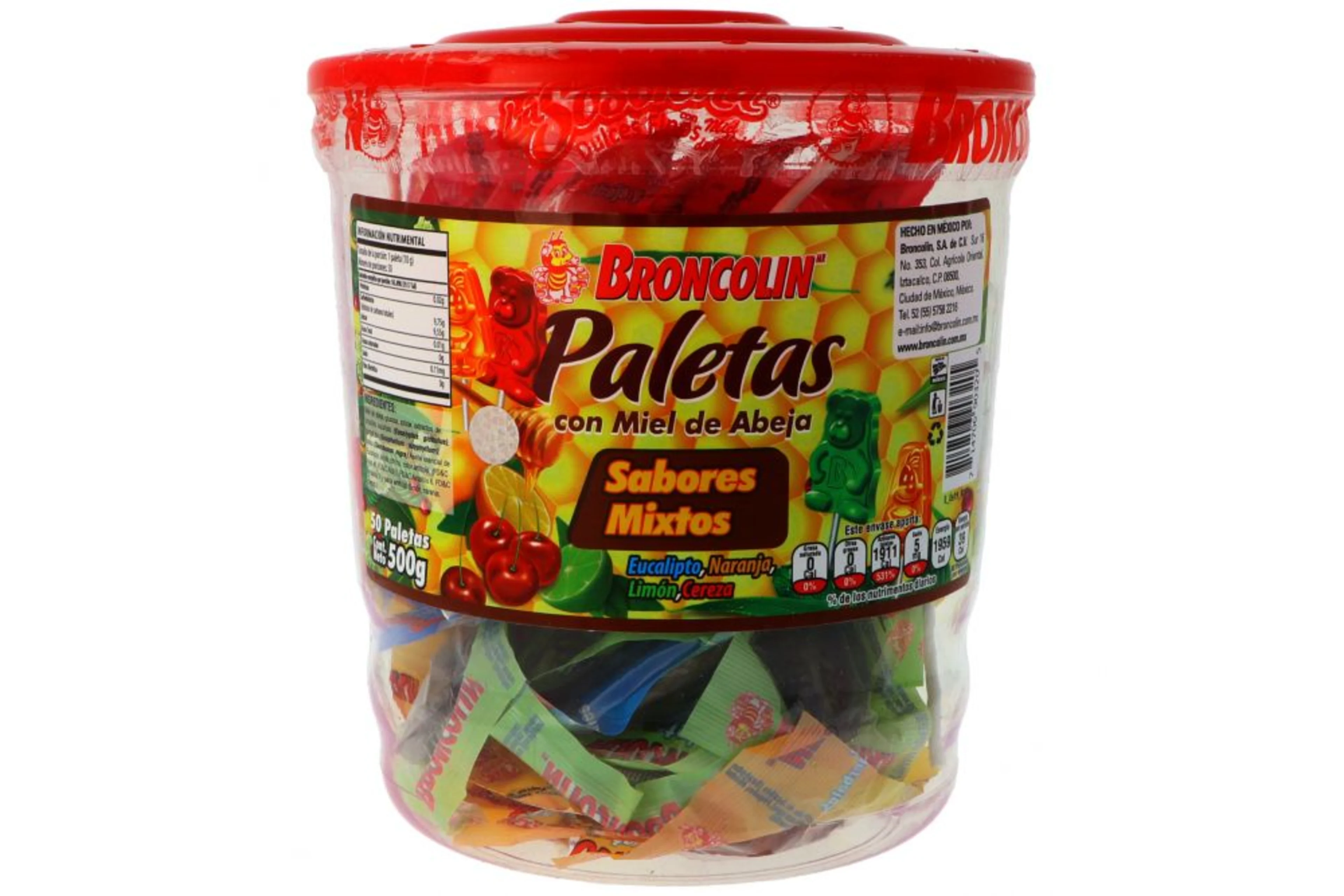 Broncolin Vitrolero Paletas Sabores Mixtos 50 Piezas