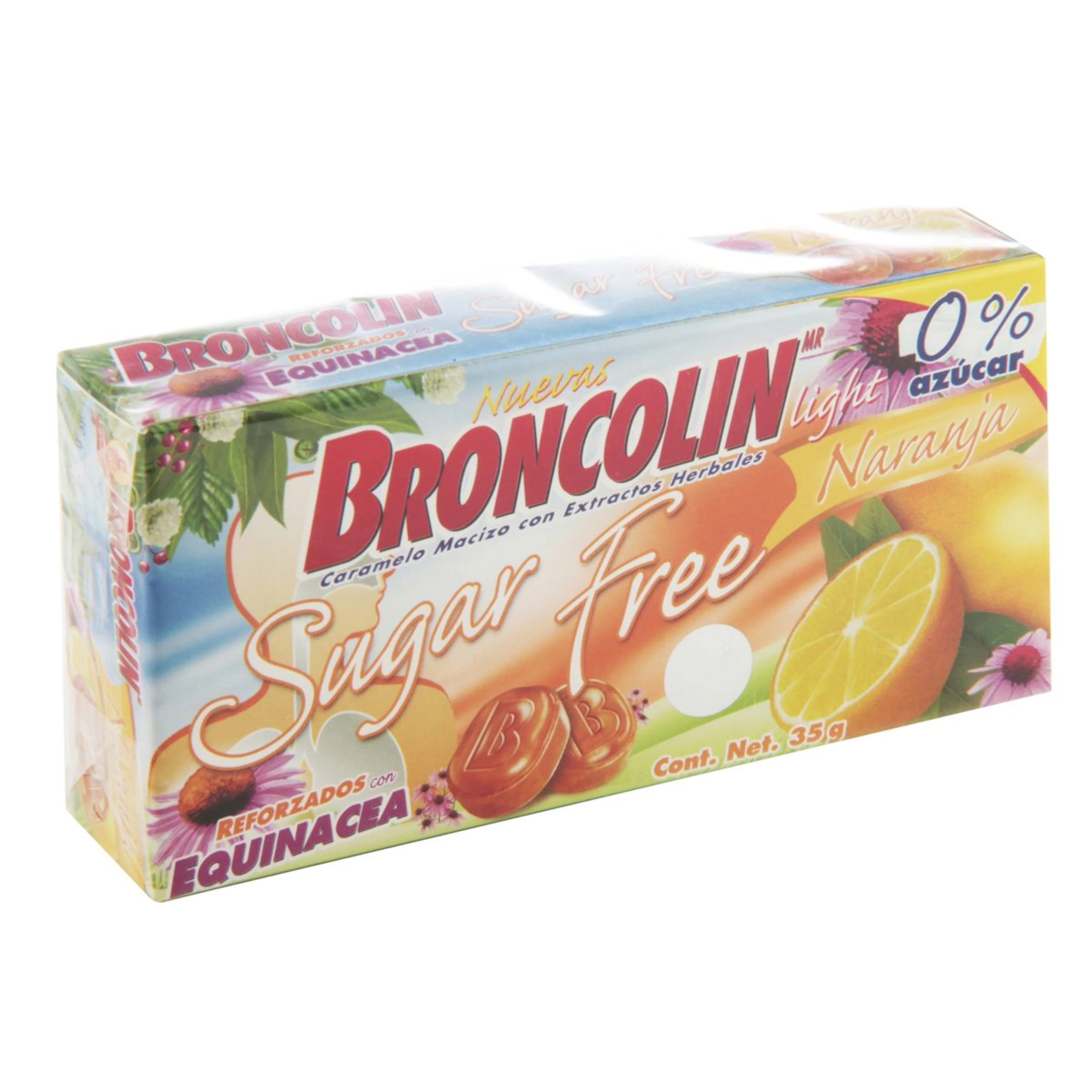 Broncolin Sugar Free Caramelo Macizo Sabor Naranja 35 G