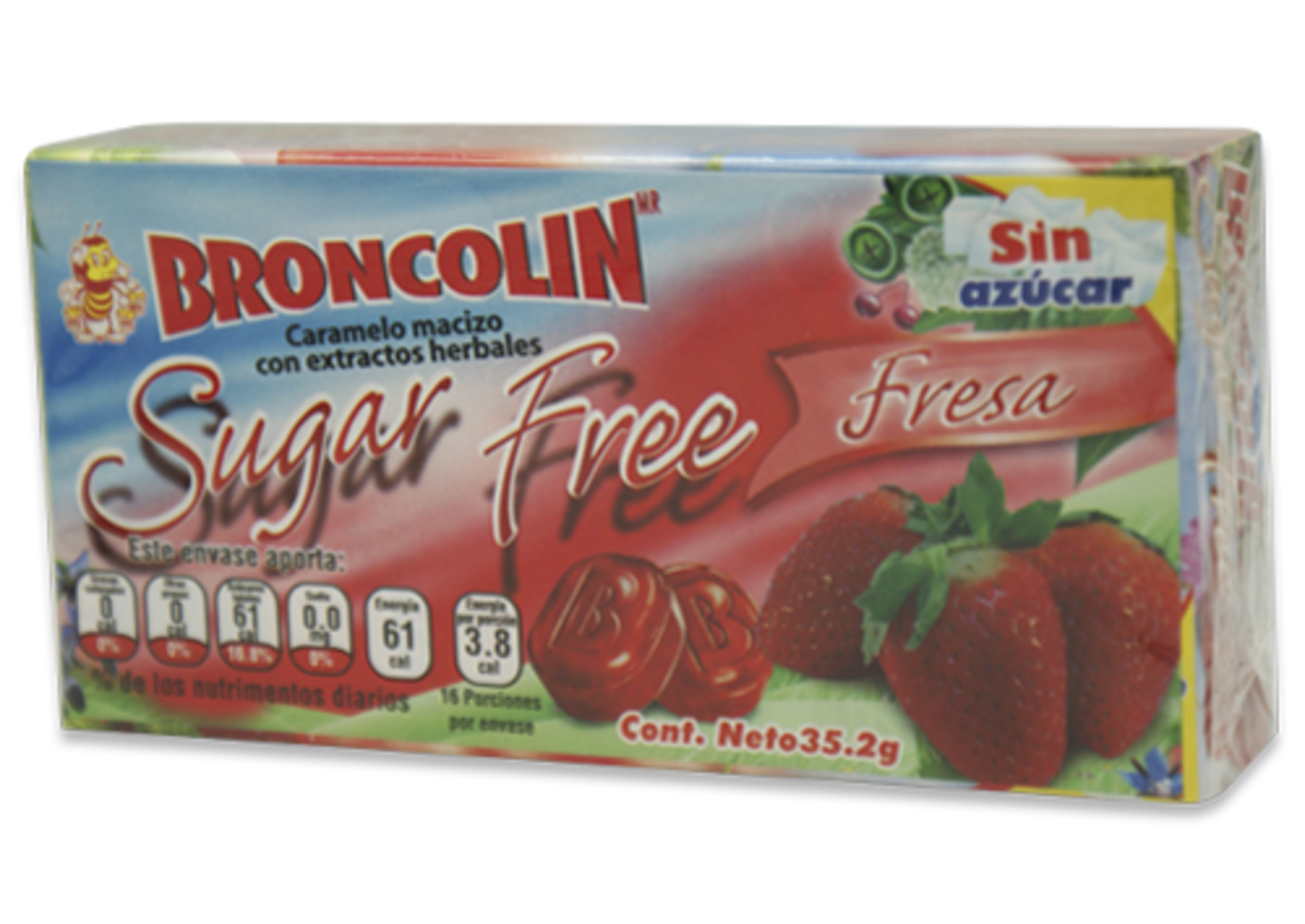 Broncolin Sugar Free Caramelo Macizo Sabor Fresa 35 G