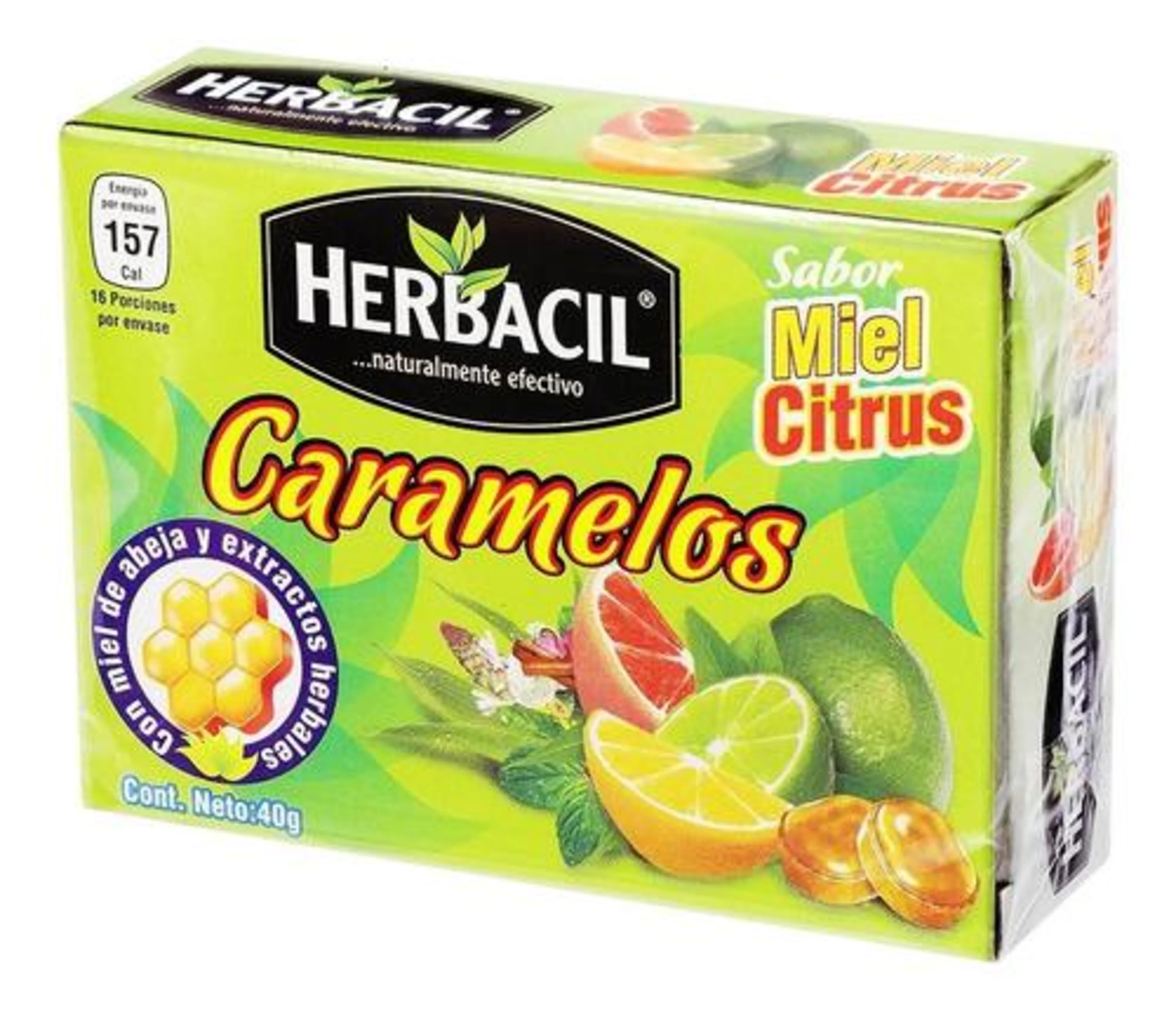 Herbacil Caramelos Sabor Miel Citrus Con 40 G