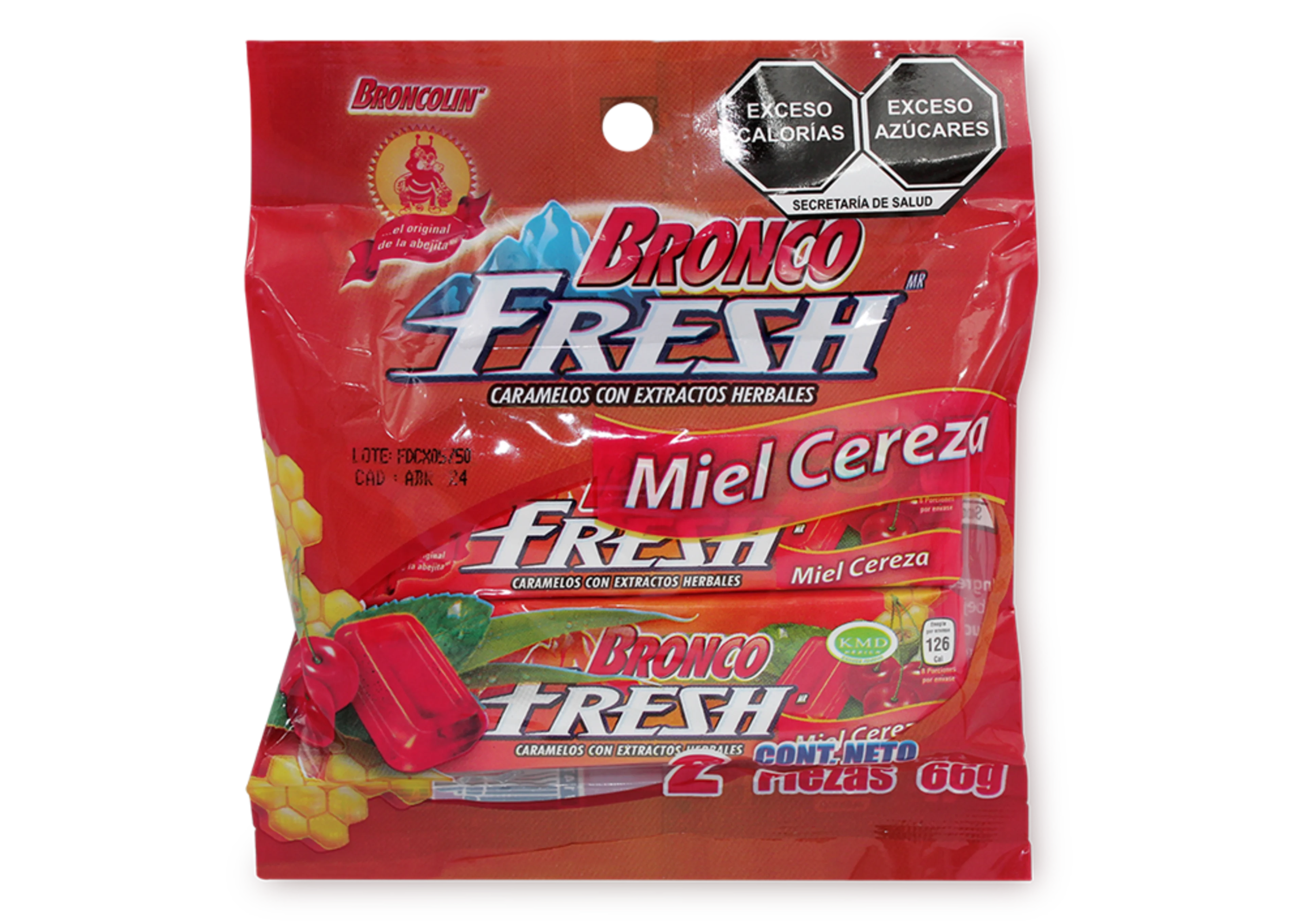 Bronco Fresh Caramelos Sabor Cereza Con 2 Piezas