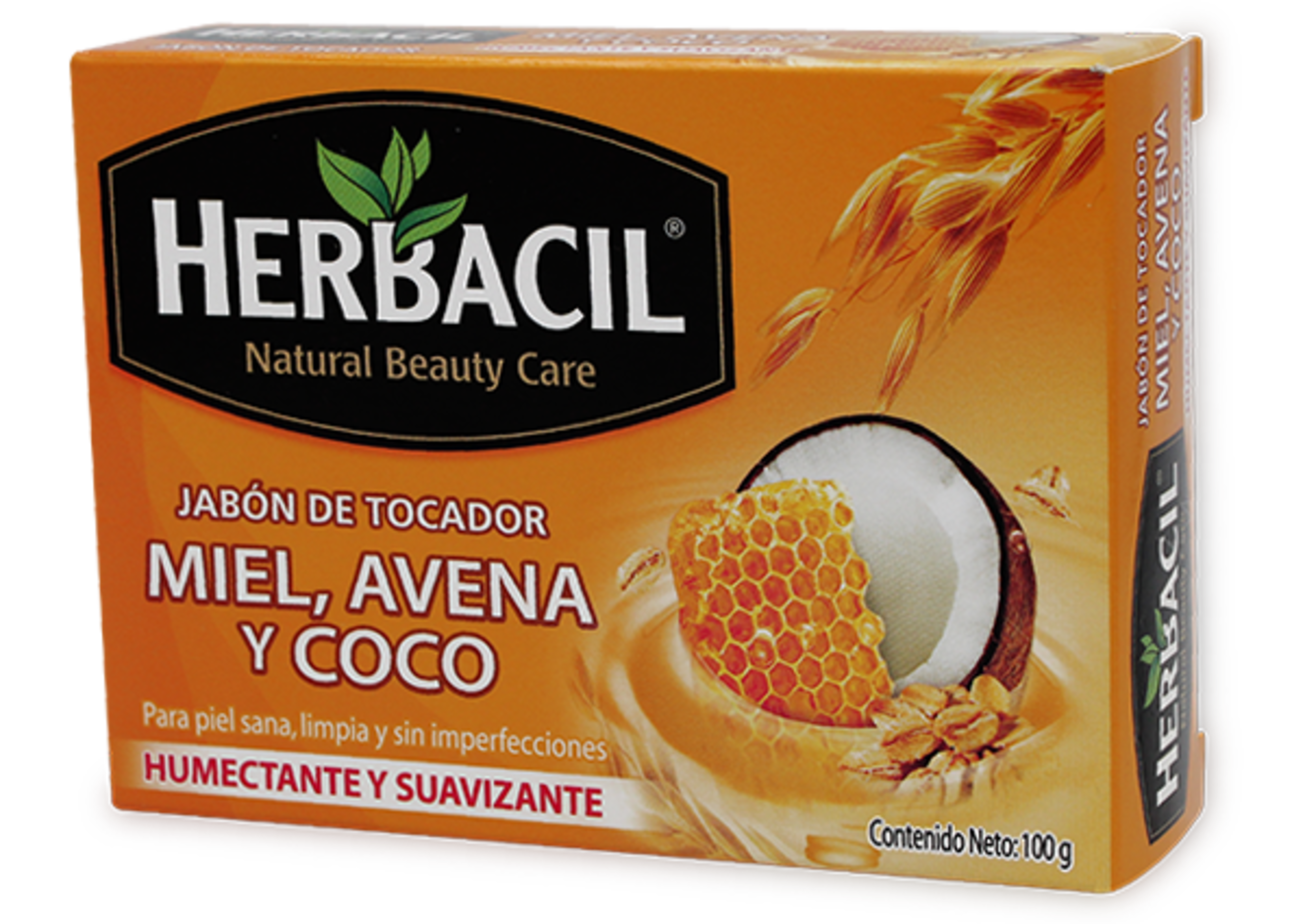 Herbacil Miel Avena Y Coco Jabón De Tocador En Barra De 100 G