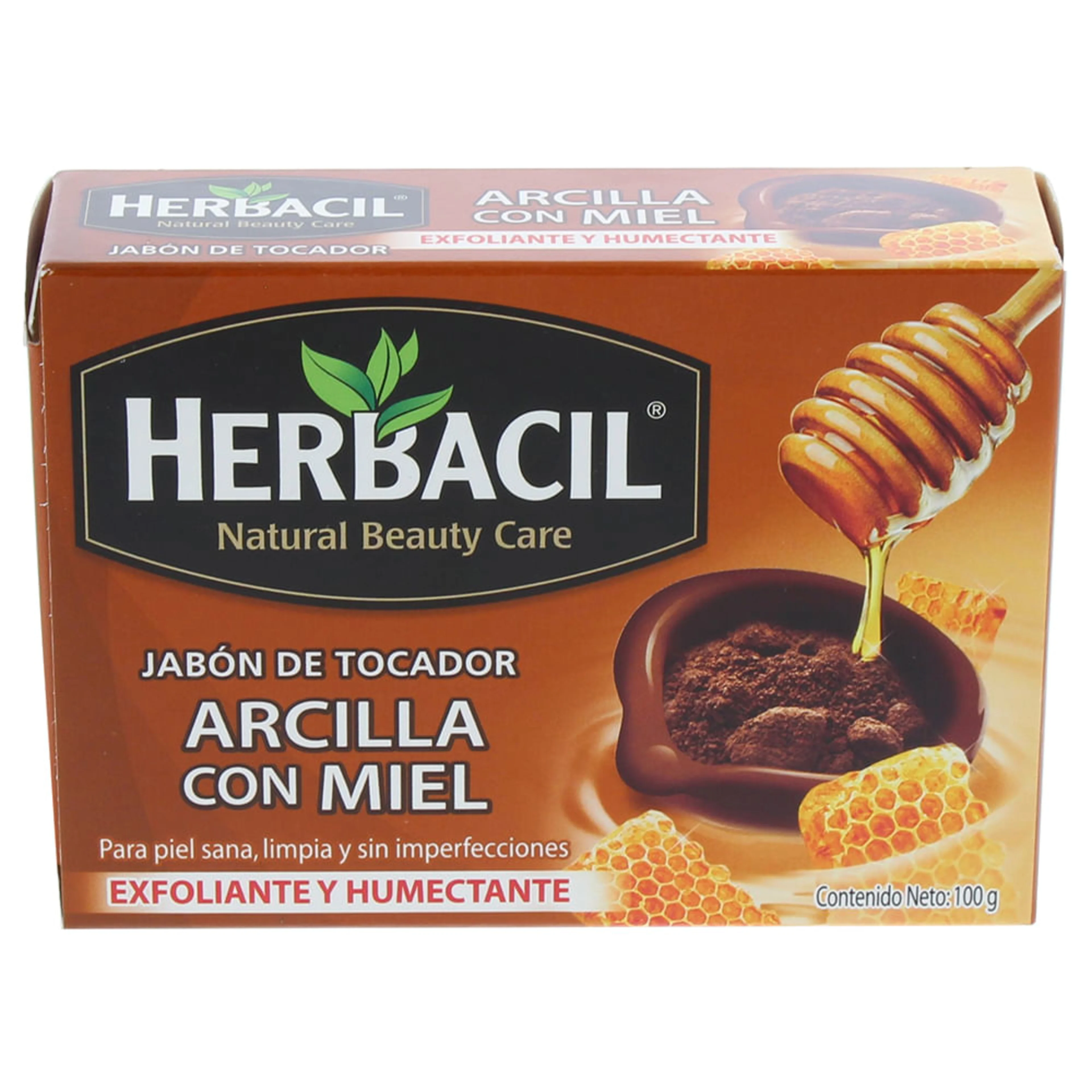 Herbacil Jabón De Tocador Arcilla Con Miel Con 1 Barra De 100 G