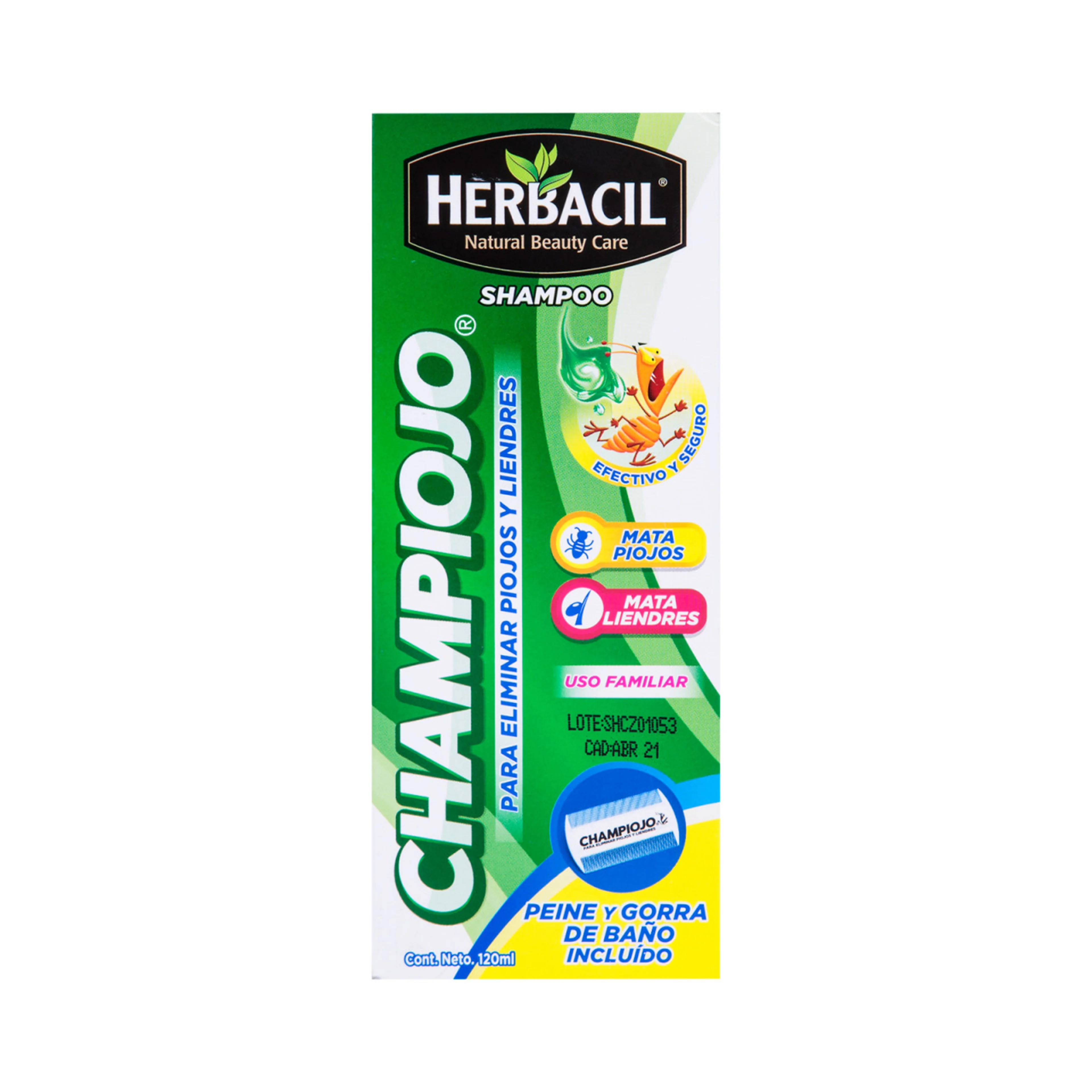 Herbacil Shampoo Para Eliminar Piojos Y Liendres Con 120 Ml