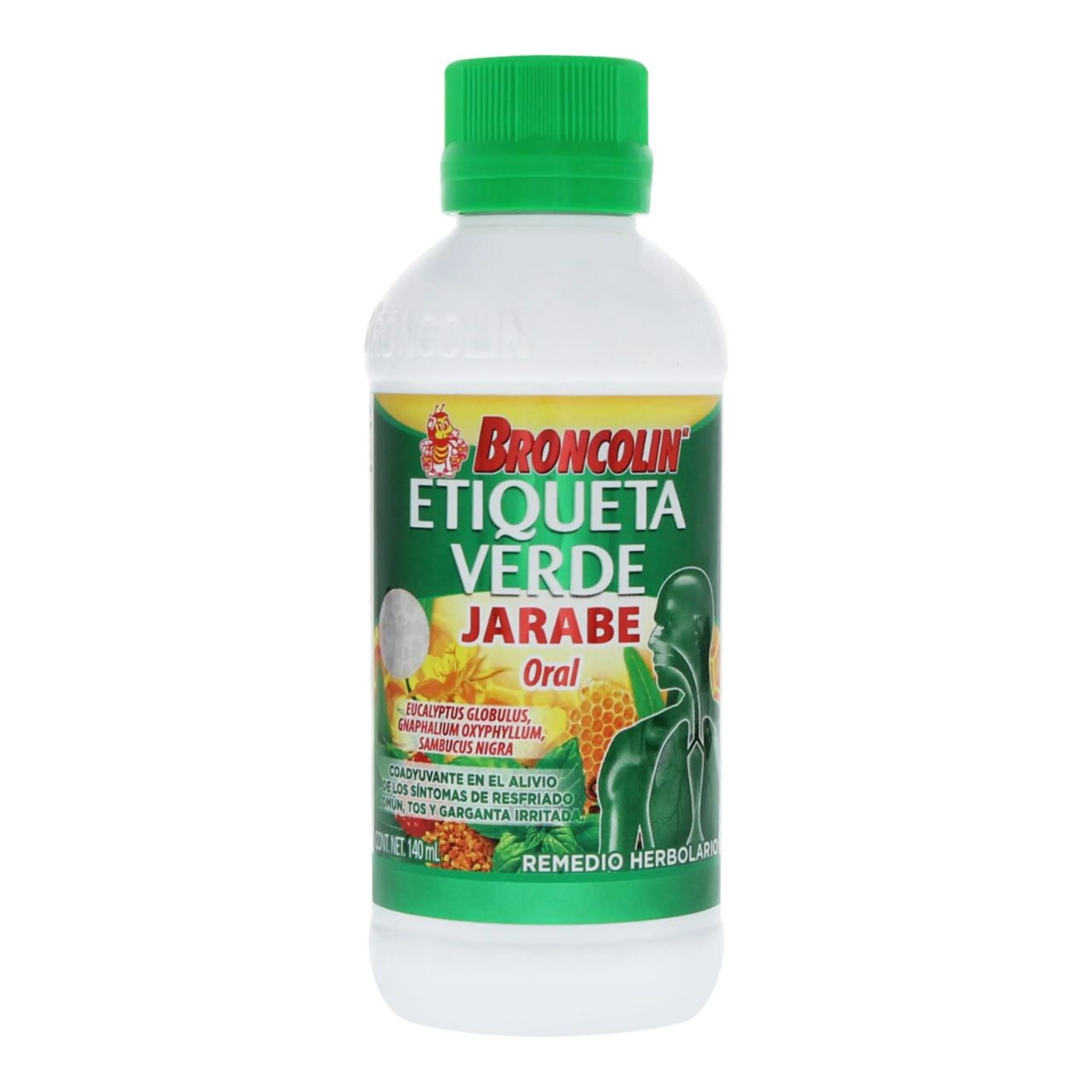 Broncolin Etiqueta Verde Mezcla De Plantas Jarabe 140 Ml