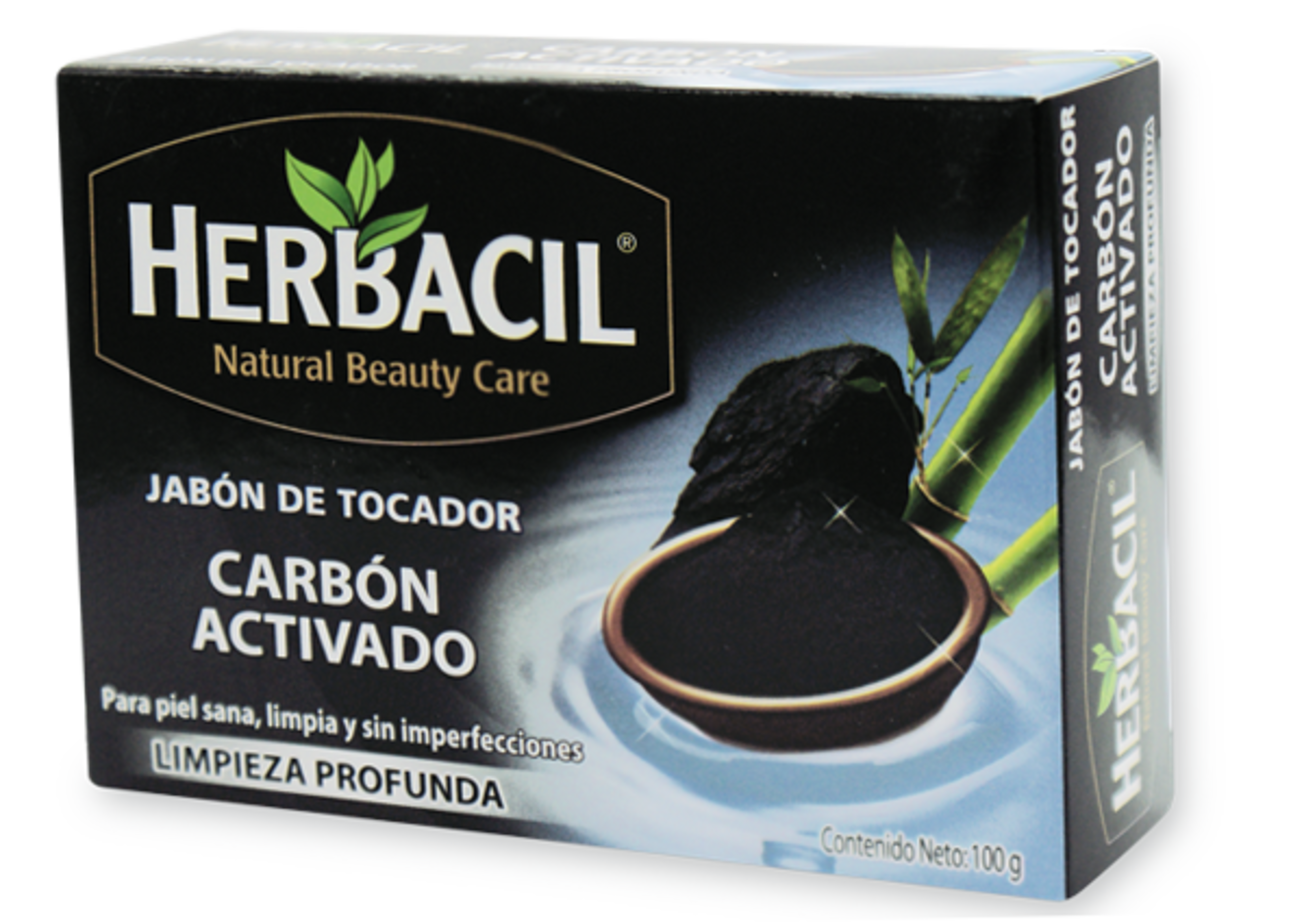 Herbacil Jabón De Tocador Con Carbón Activado En Barra 100 G