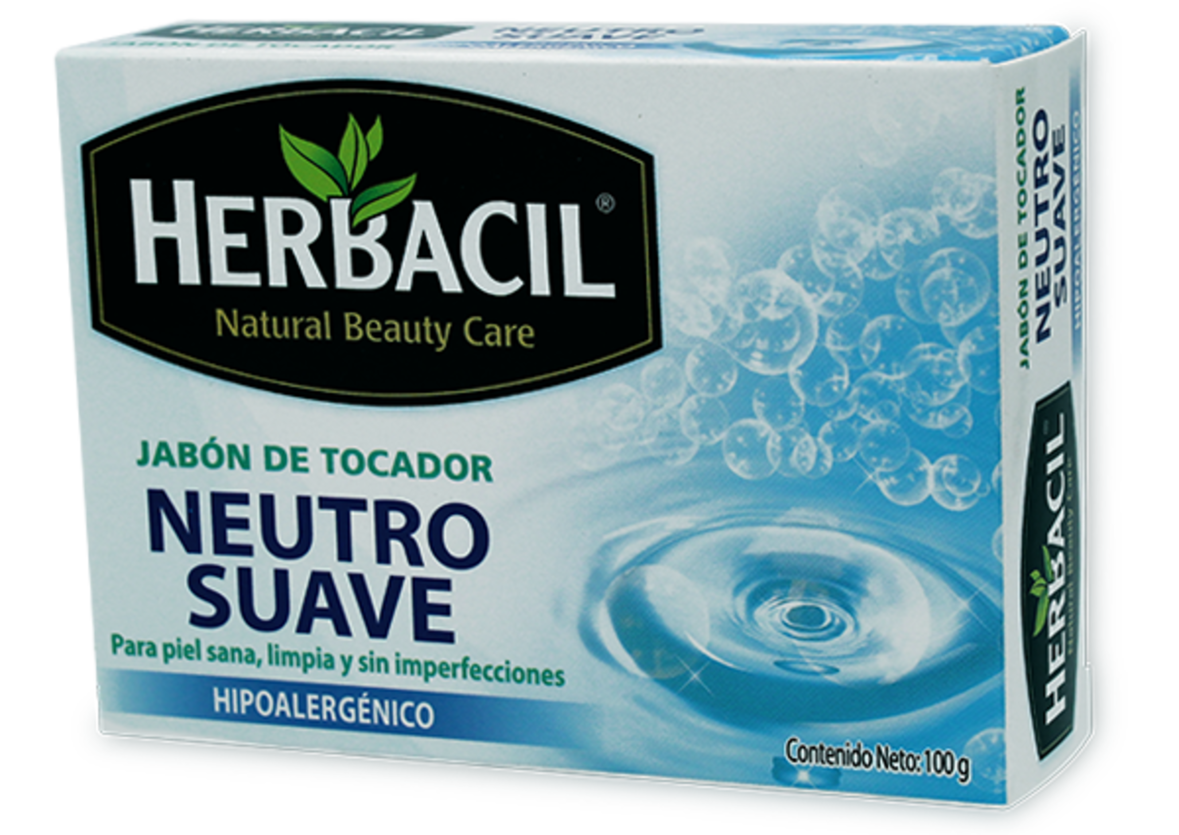Herbacil Jabón De Tocador Neutro Suave Hipoalergénico De 100 G