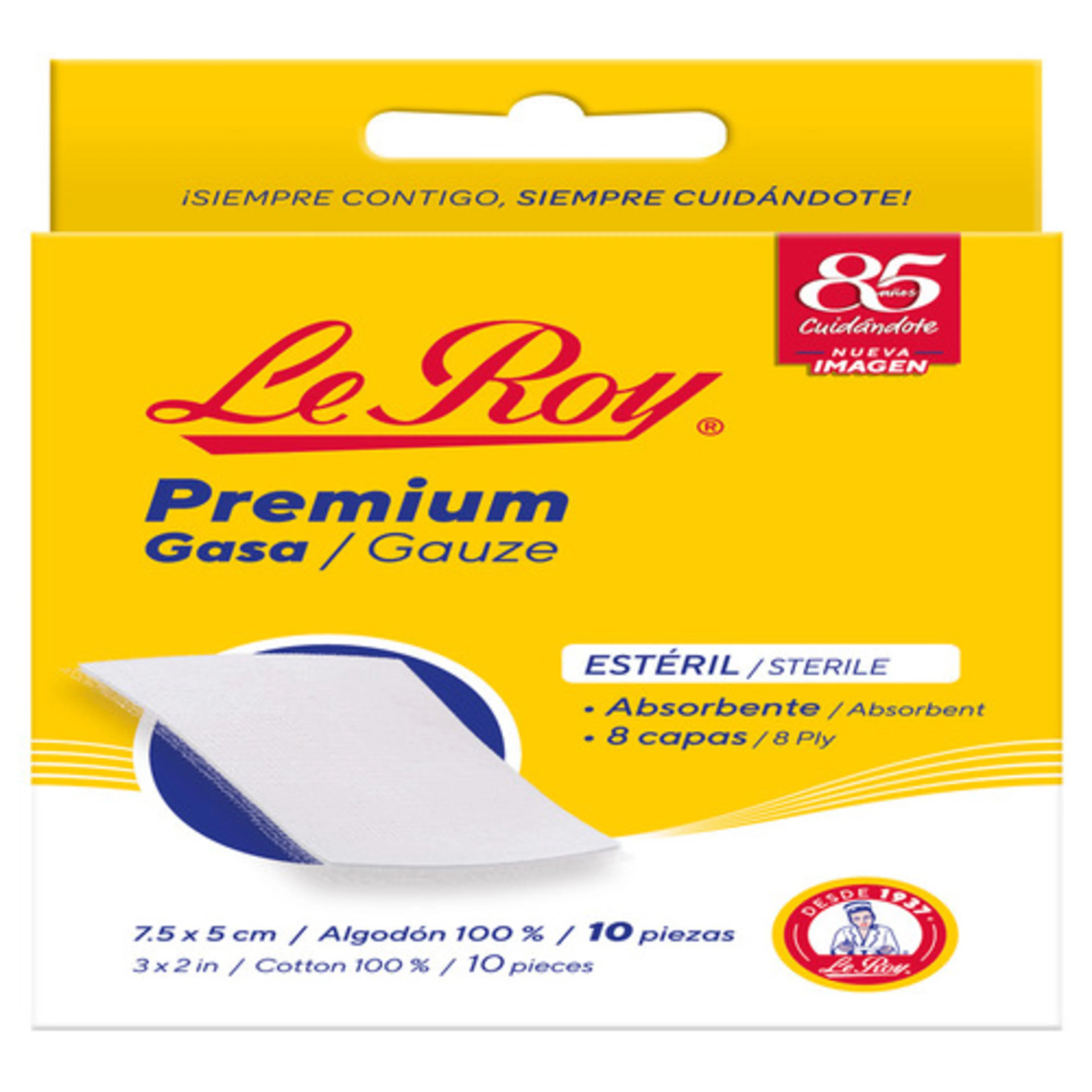 Premium Gasa Estéril 7.5X5Cm Con 10 Piezas