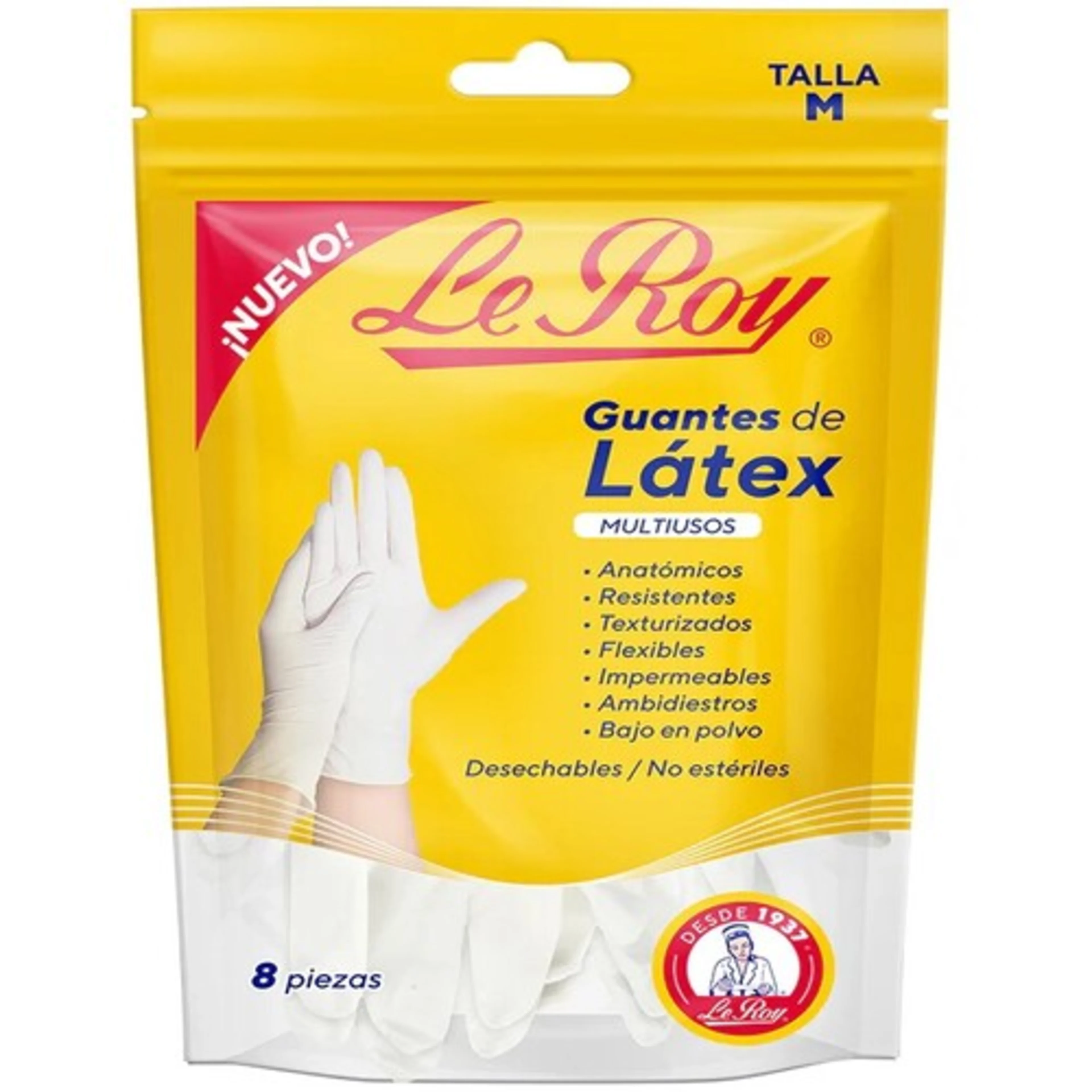 Guantes De Latex Multiusos Talla M Con 8 Pz