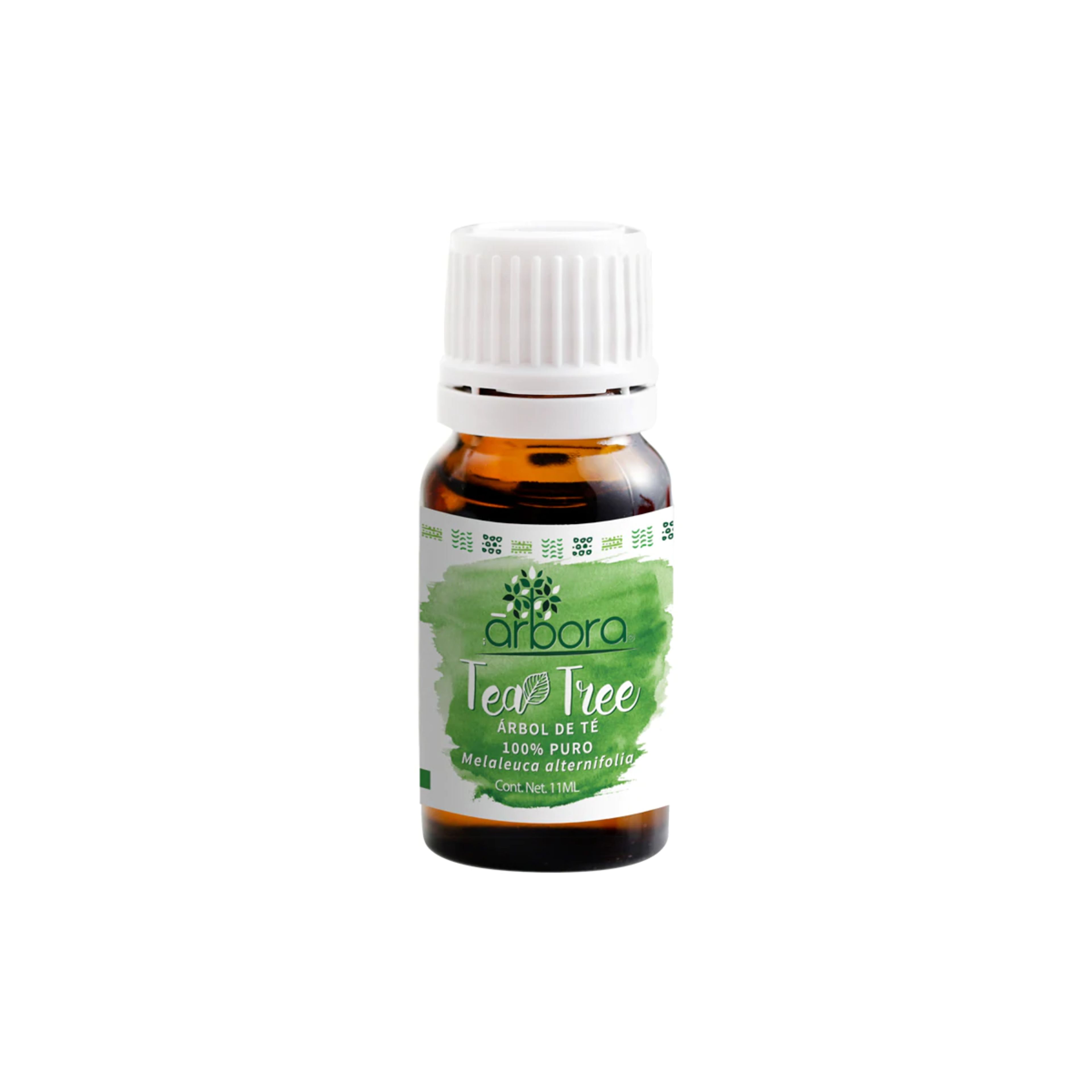 Arbora aceite esencial tea tree 100% puro con melaleuca alternifolia en gotero 11 ml frasco