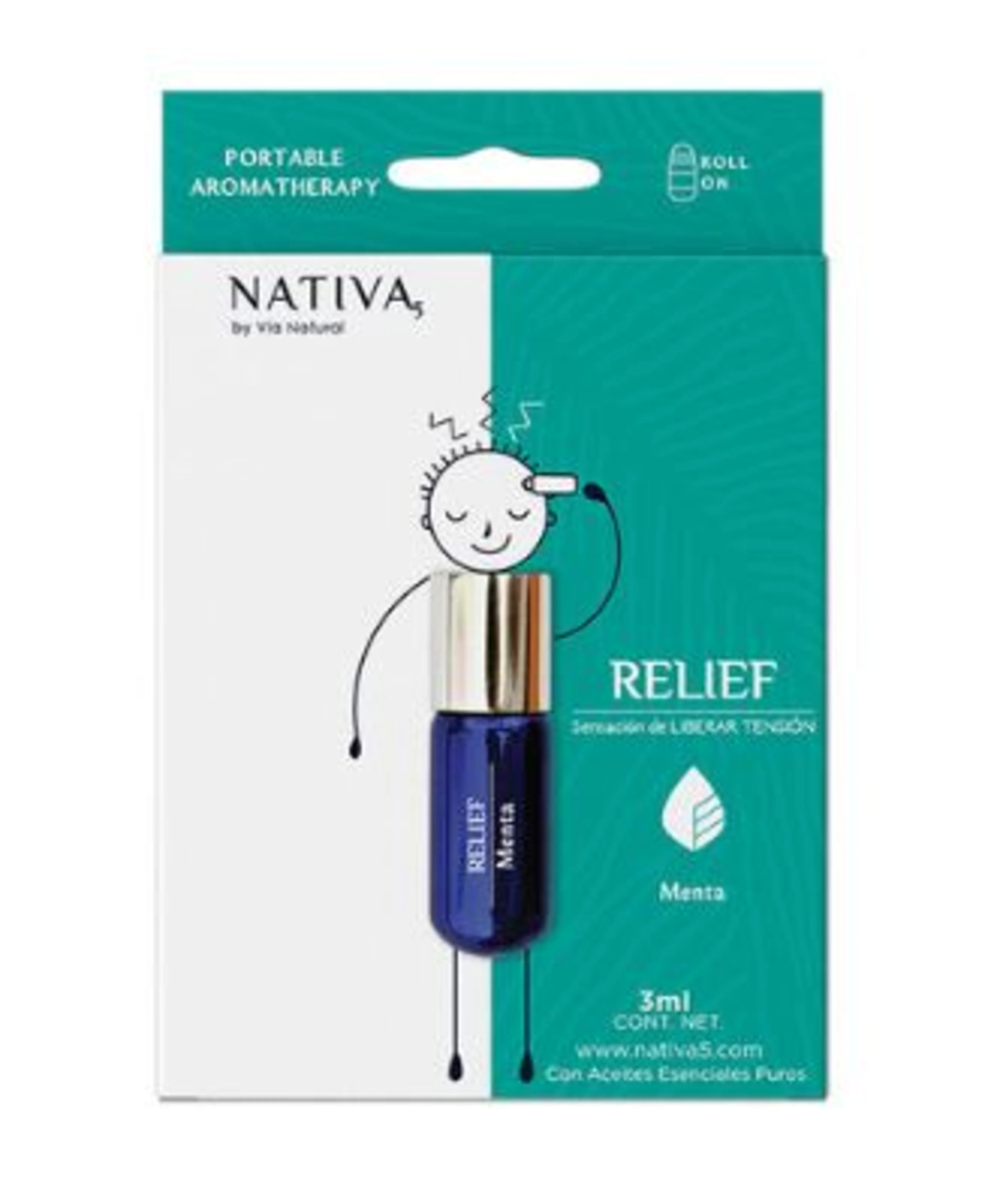Vía natural aceite esencial lift pocket de menta aromaterapia 3 ml roll on