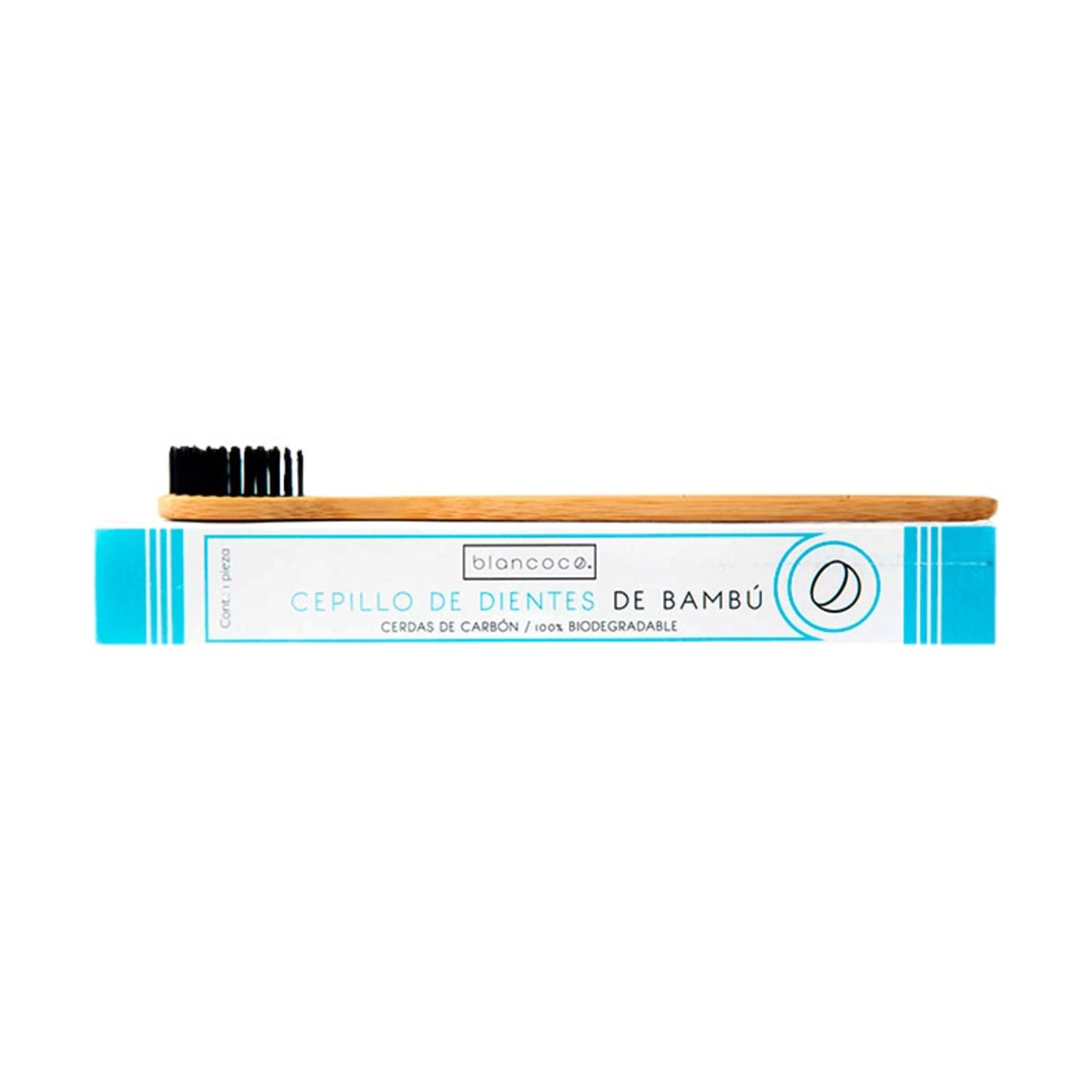 Blancoco cepillo de dientes de bambú con cerdas de carbón 100% biodegradable 1 pieza caja