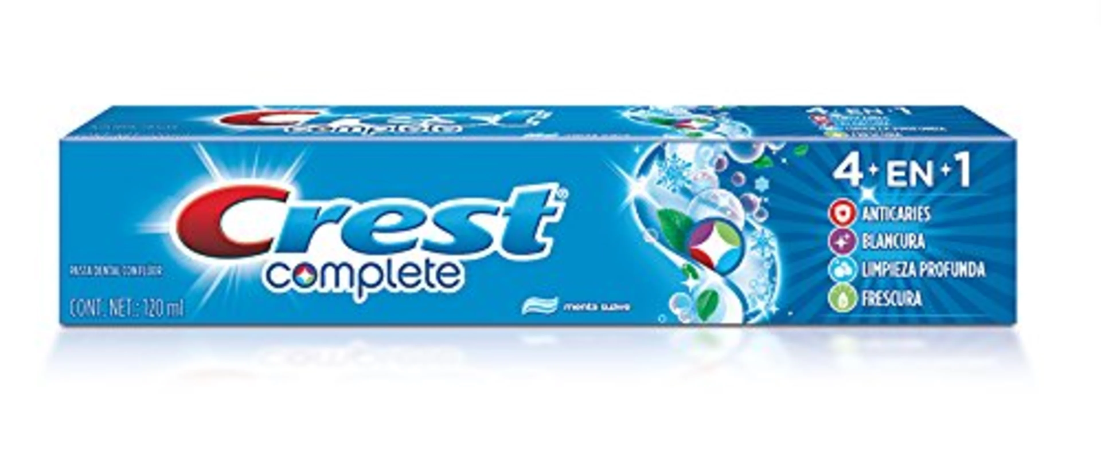 Crest Complete 4 En 1 Pasta Dental Con Flúor Menta Suave 120 Ml Tubo