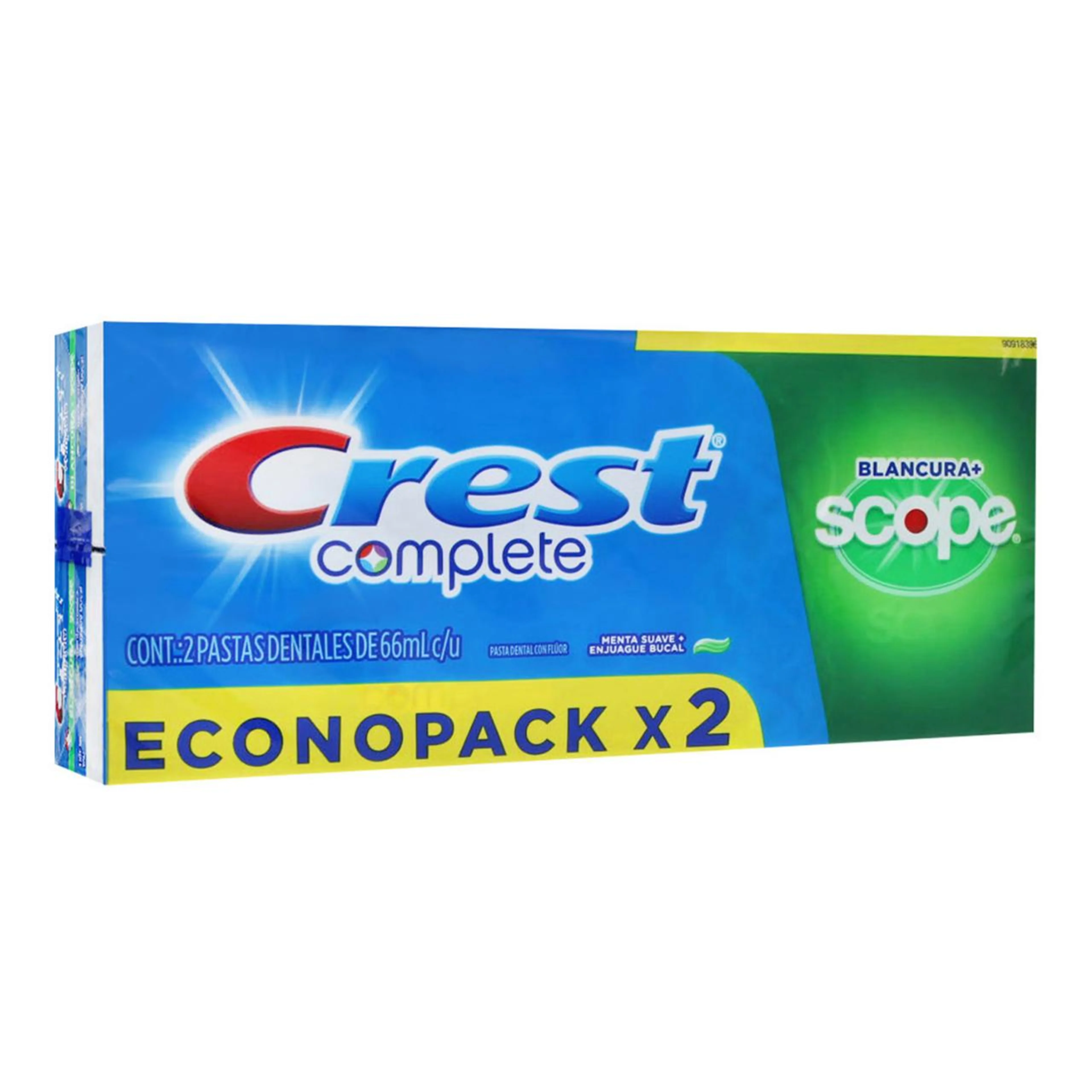 Pasta dental crest complete blancura + scope 66 ml 2 unidades