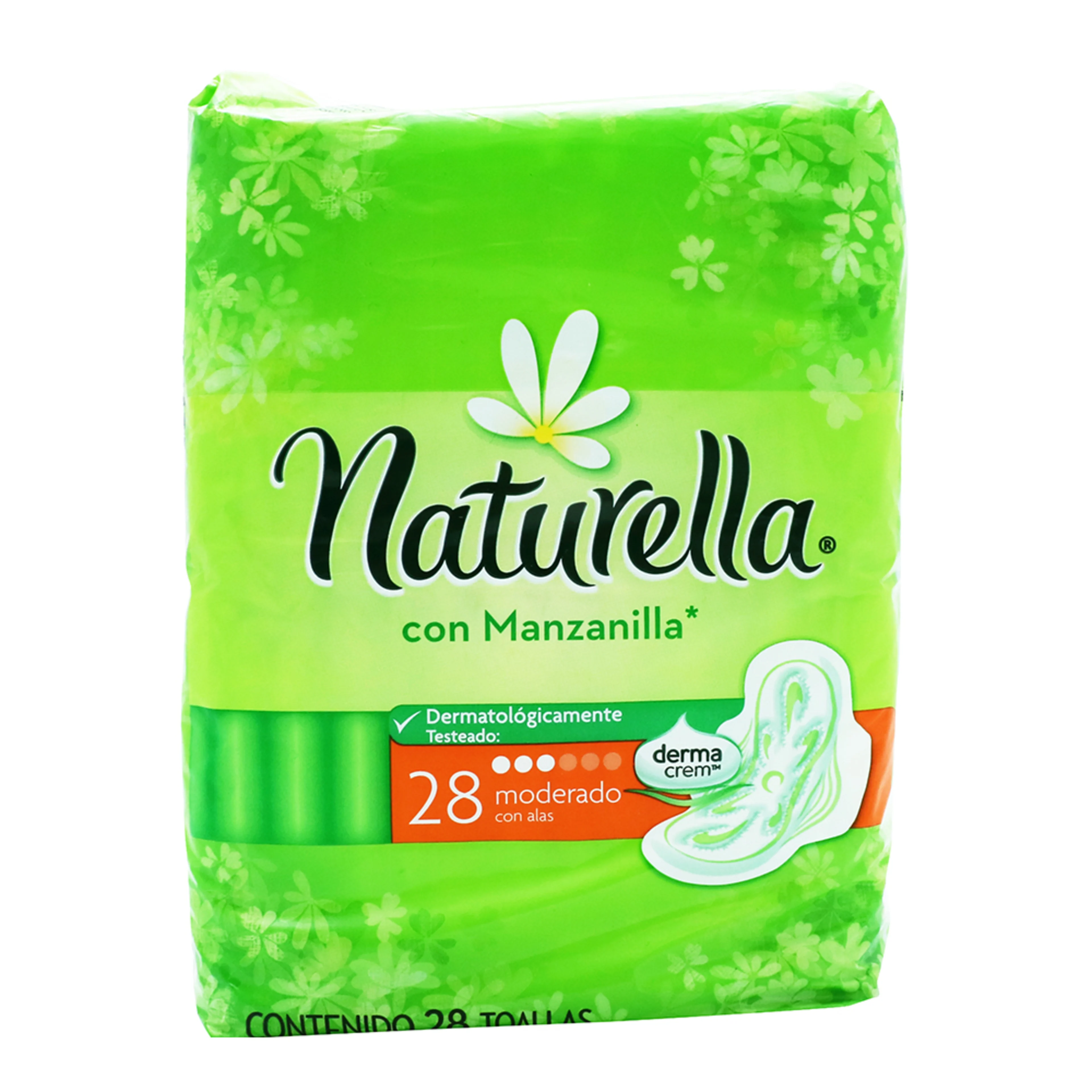 Naturella Con Manzanilla Toallas Sanitarias Con Alas 28 Piezas
