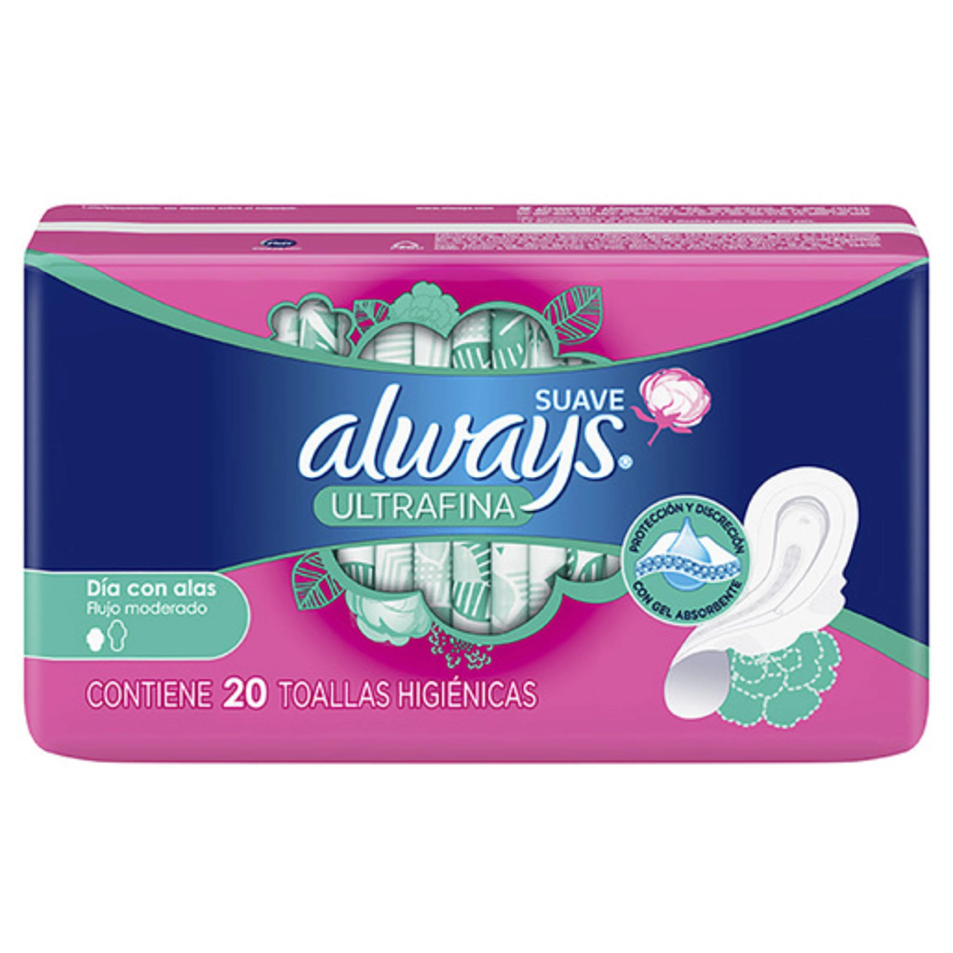 Always Ultra Fina Suave Toalla Sanitaria Con Alas 20 Piezas