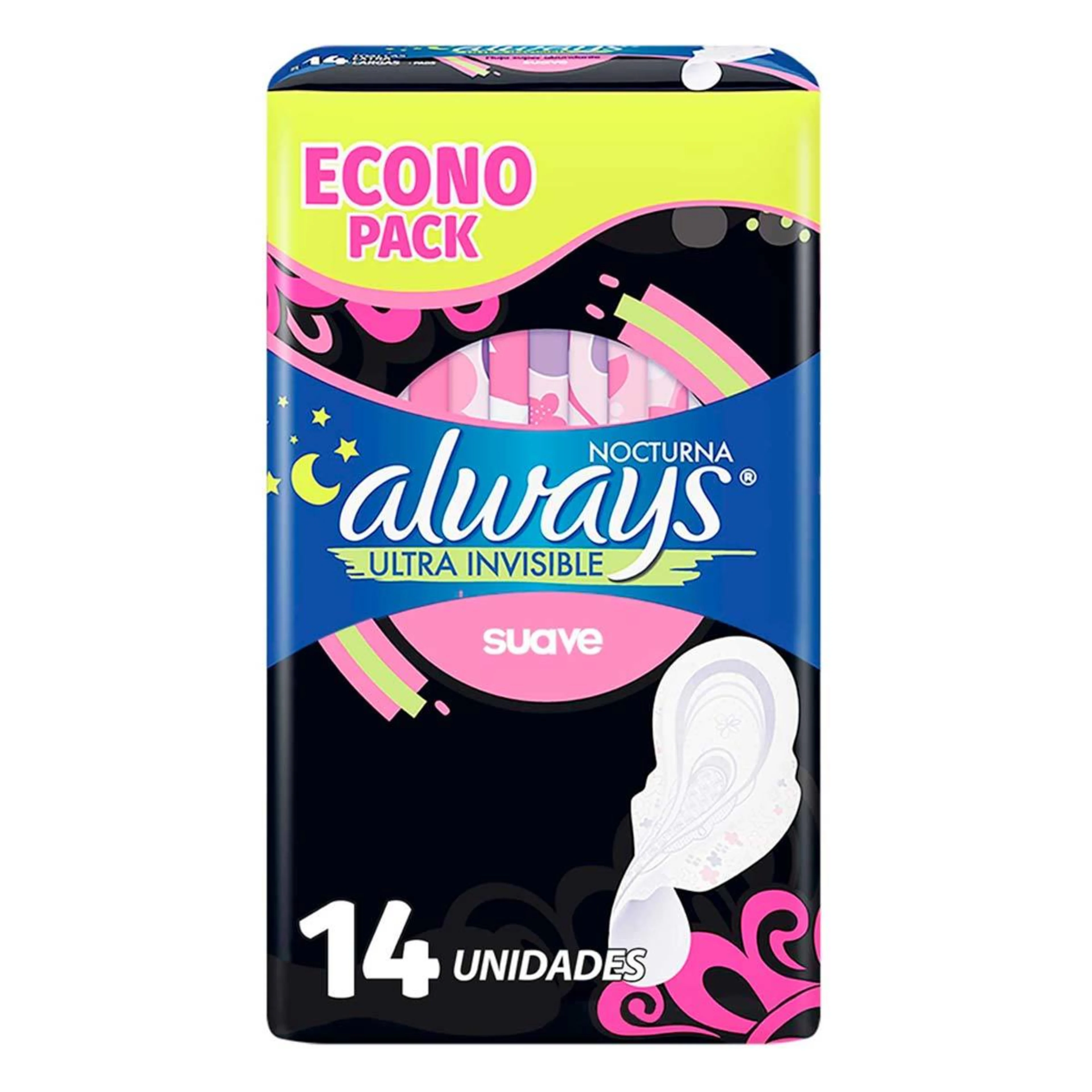 Always Ultra Invisible Suave Toalla Sanitaria Con Alas 14 Piezas