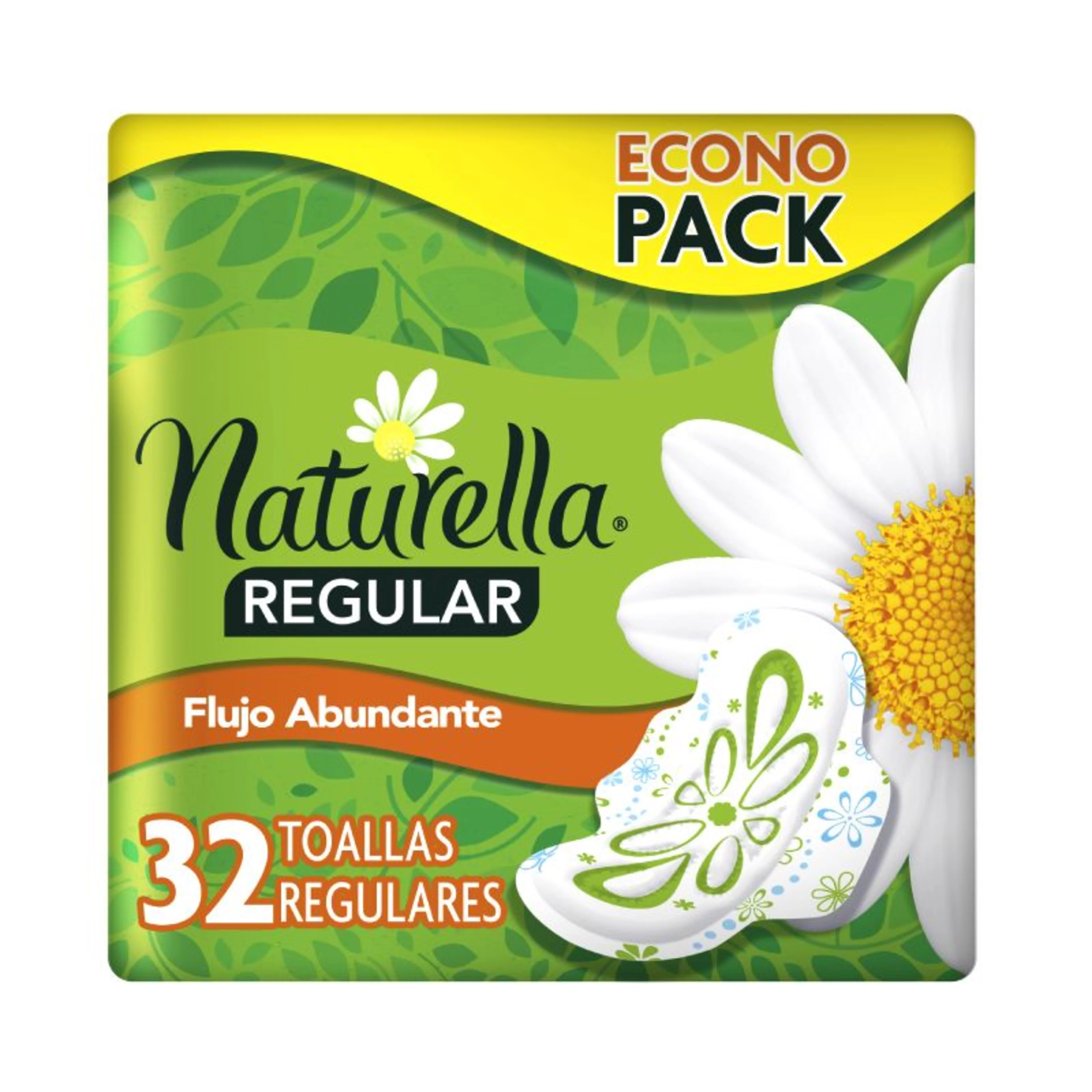 Naturella Regular Toallas Sanitarias Alas 32 Piezas
