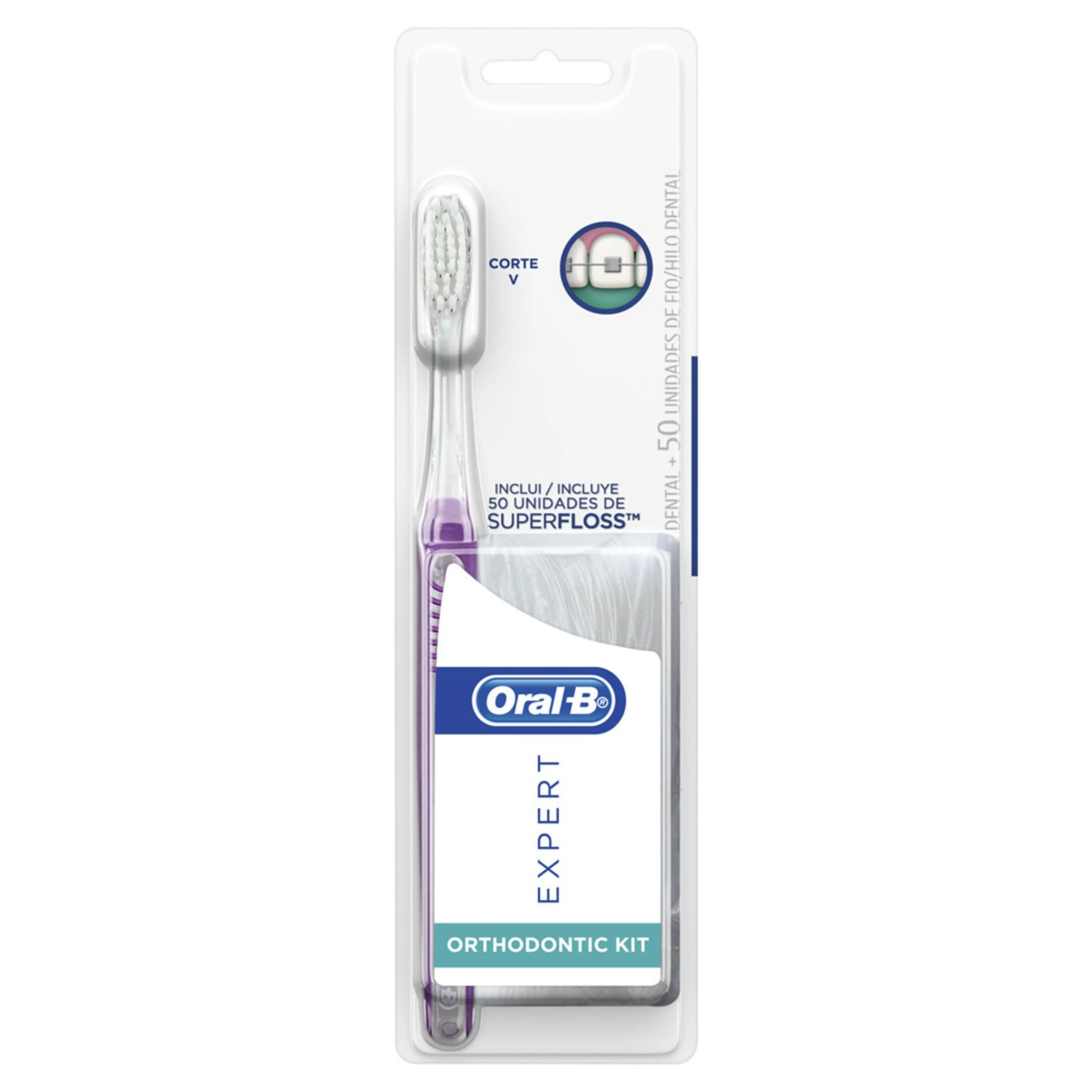 Oral-B Expert Cepillo Dental Orthodontic Kit Con 50 Unidades De Super Floss Con 1 Pieza