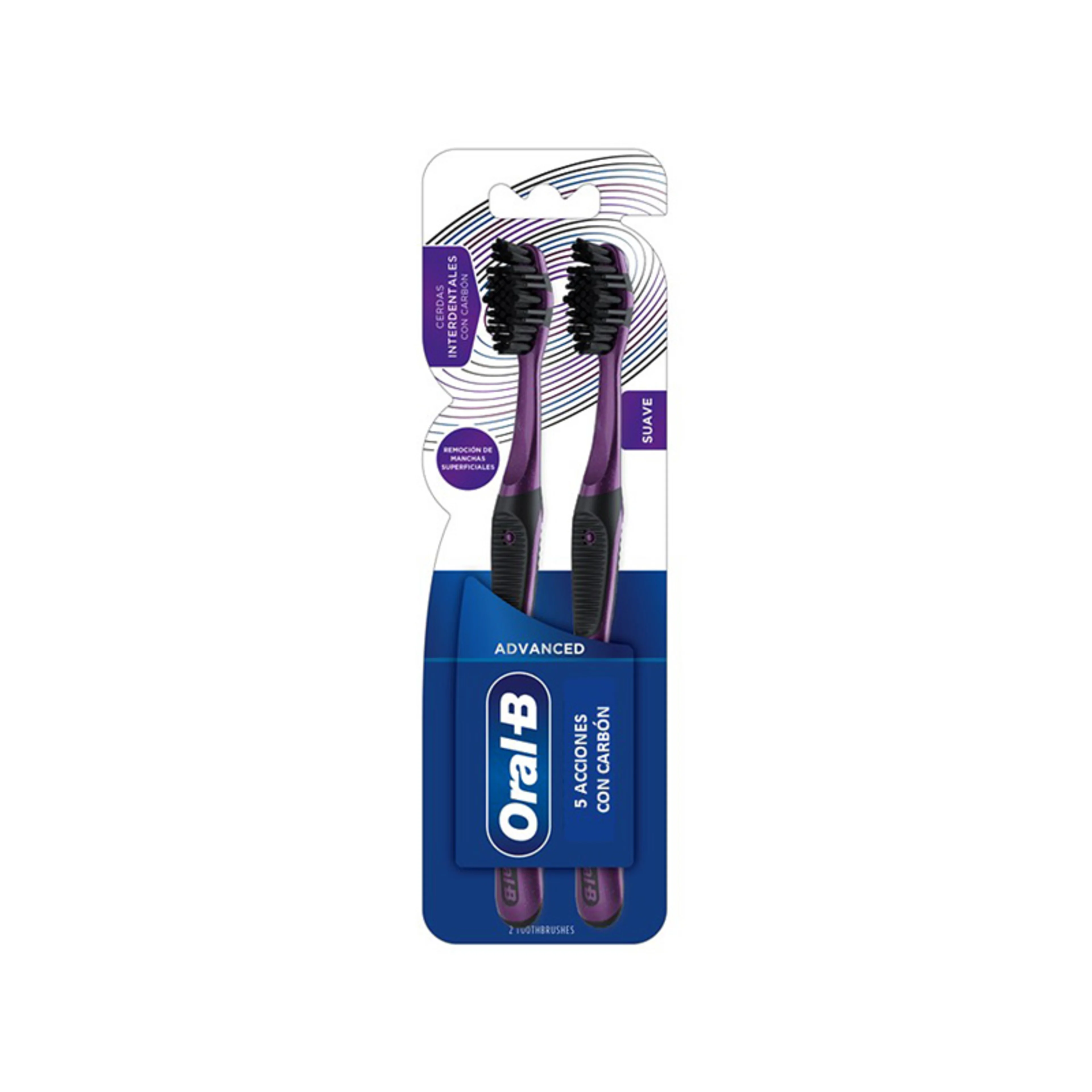 Oral-B Advanced Remoción De Manchas Superficiales Cepillo Dental Suave Con 2 Piezas