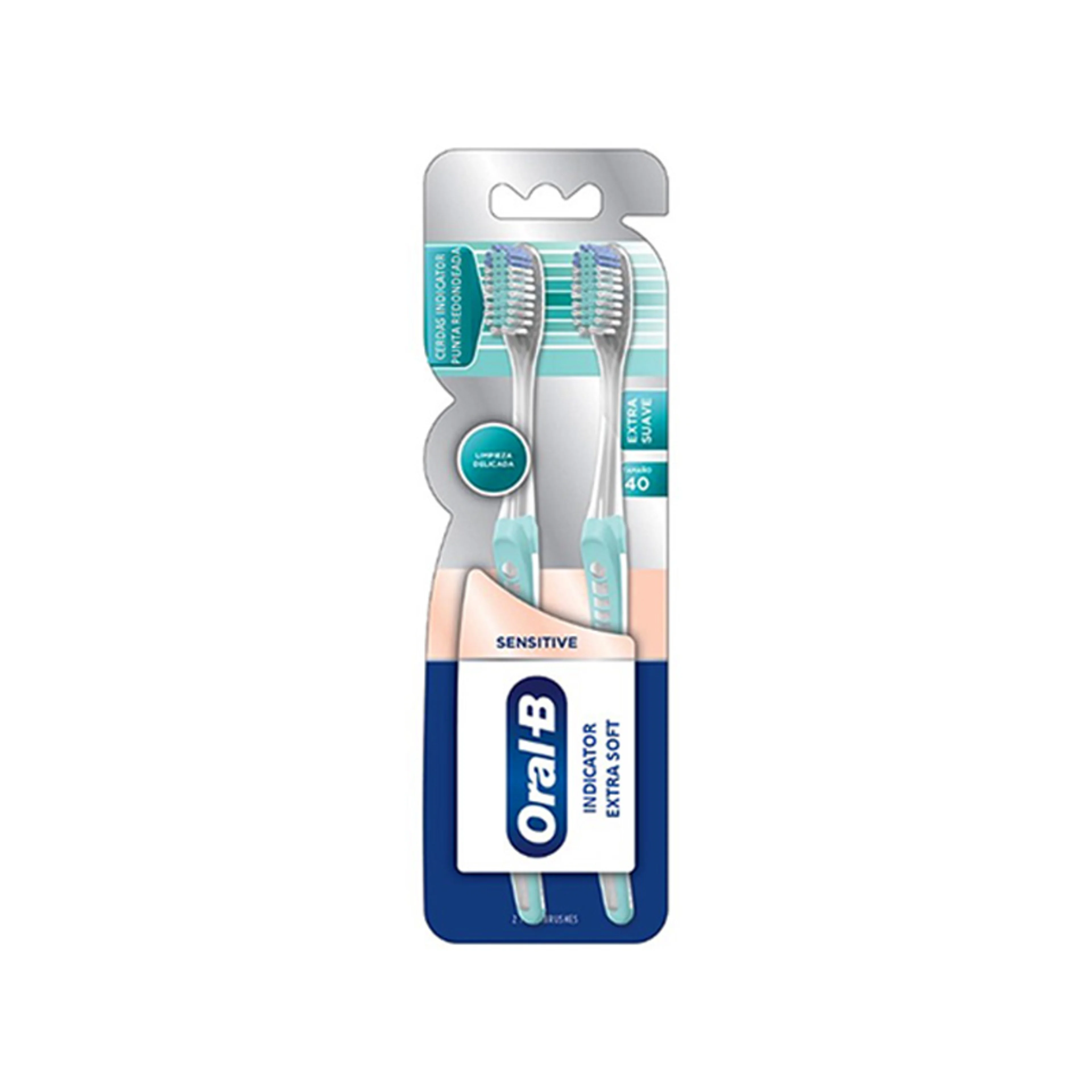 Oral-B Sansitive Cepillo Dental 40 Extra Suave Con 2 Piezas