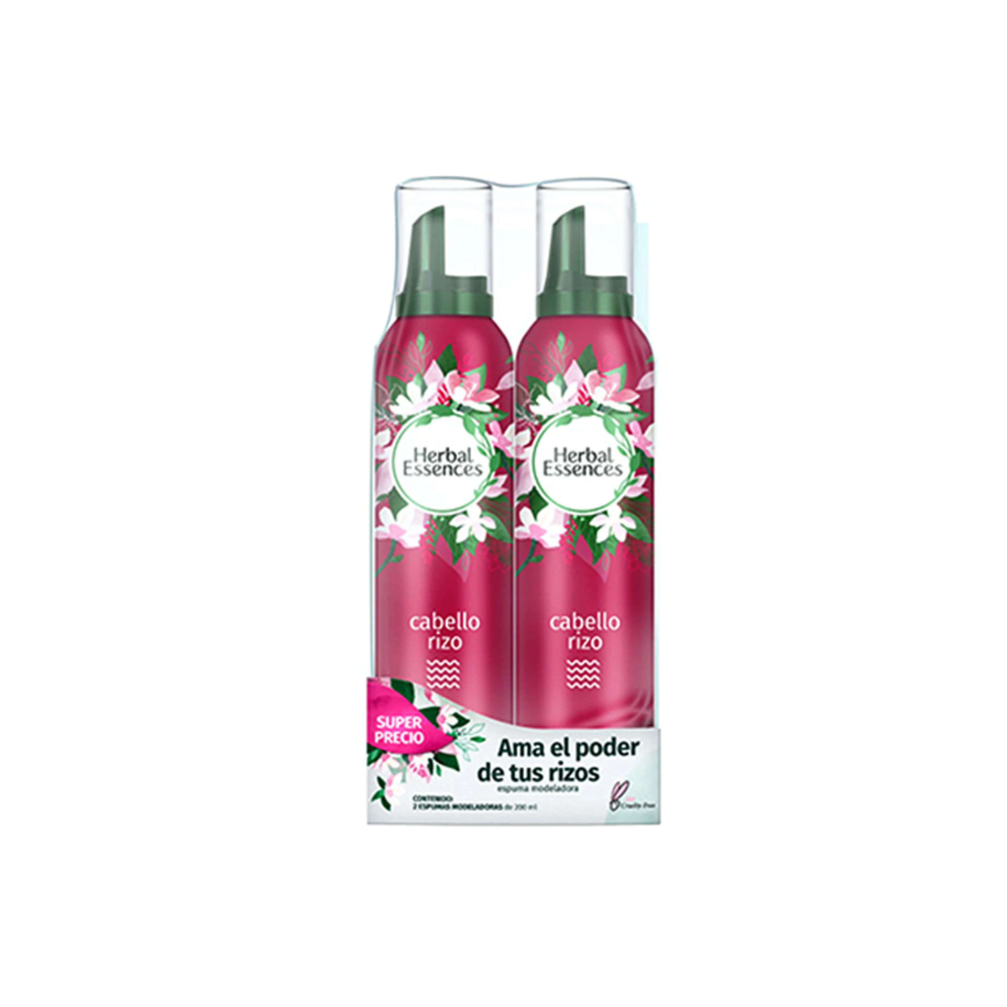 Herbal Essences Cabello Rizo Mousse Para Peinar Con 200 G Duopack