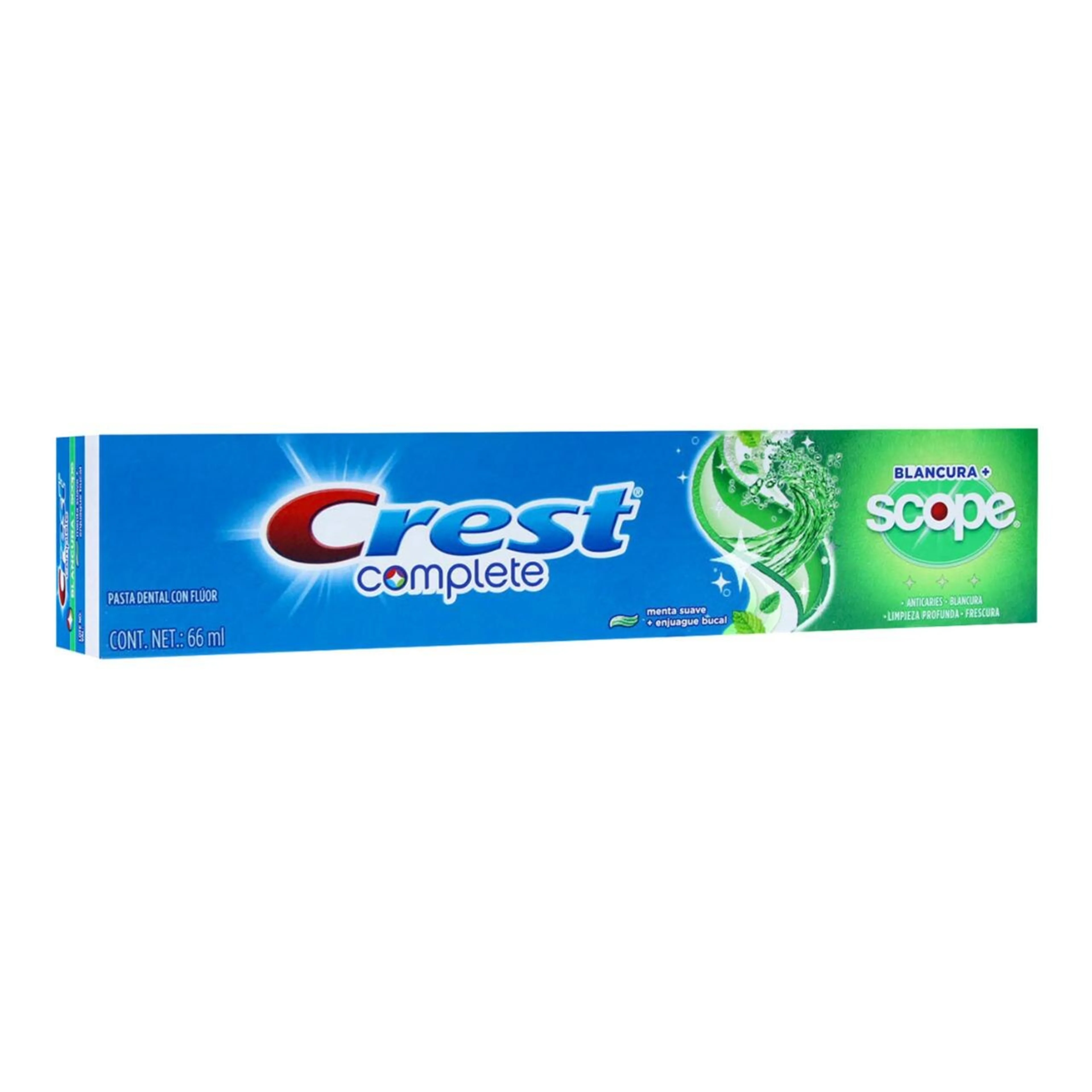 Pasta dental crest complete blancura + scope 66 ml.