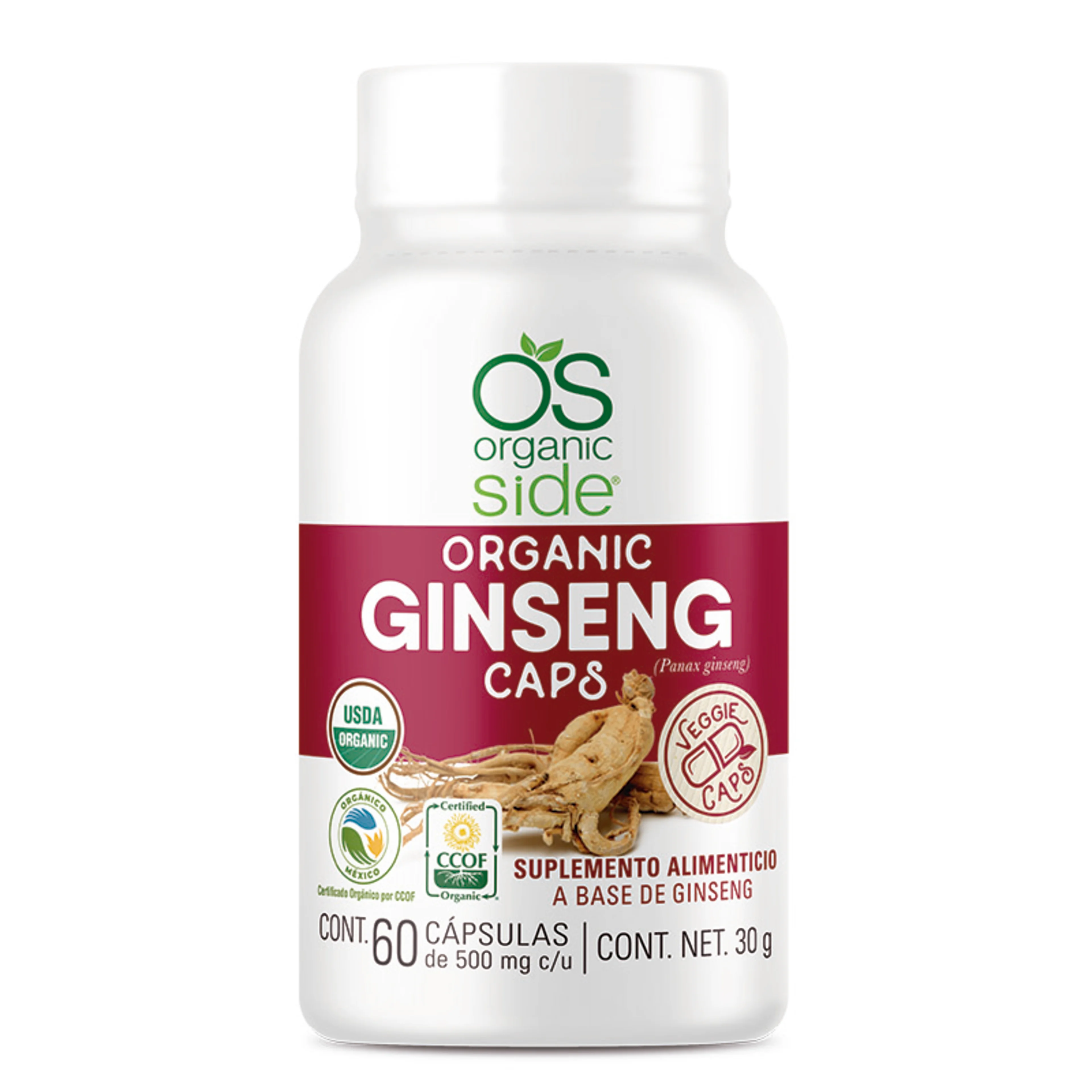 Organic Side Ginseng con 60 Cápsulas
