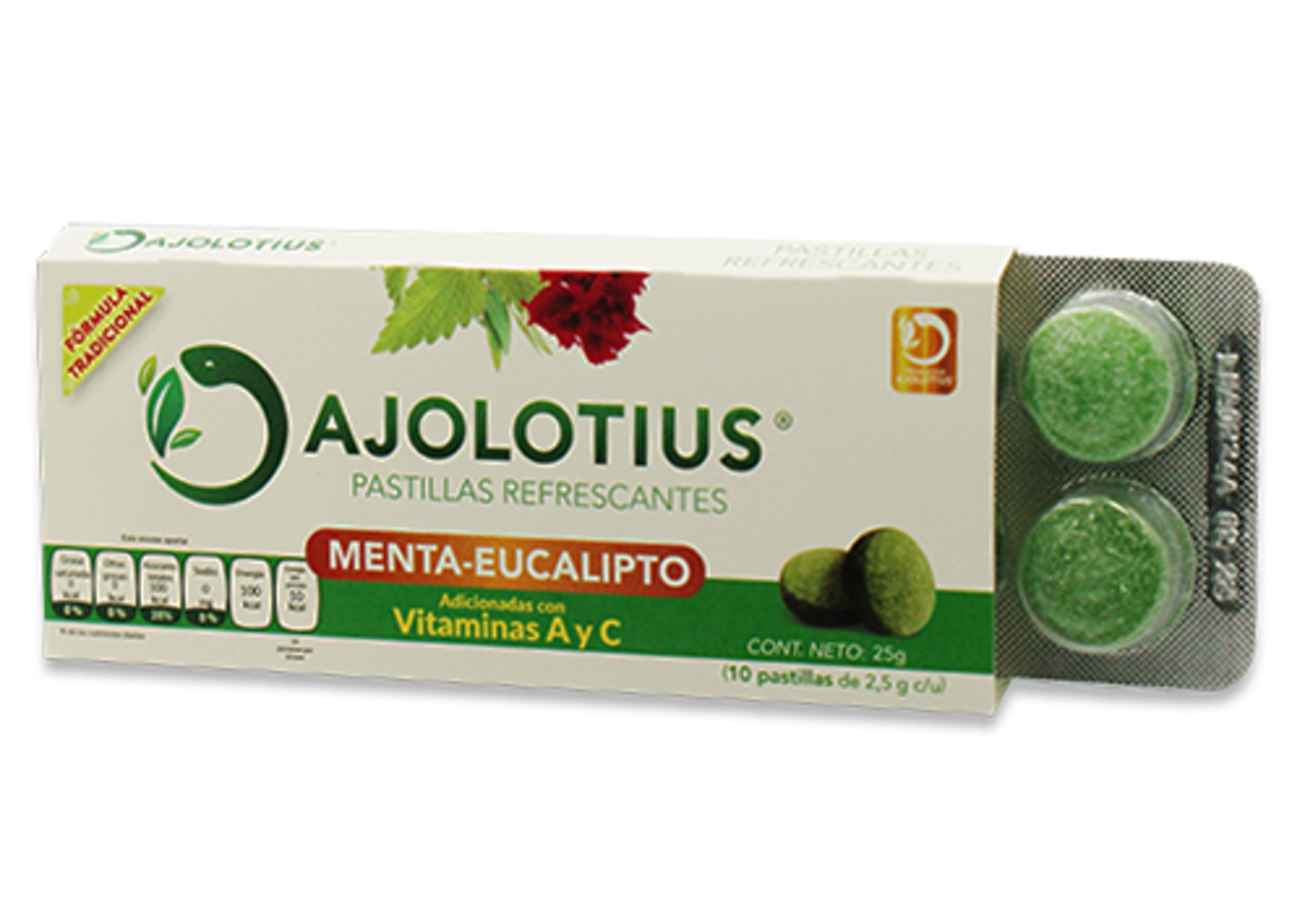 Ajolotius Pastillas Refrescantes Menta-Eucalipto Con 10 Piezas