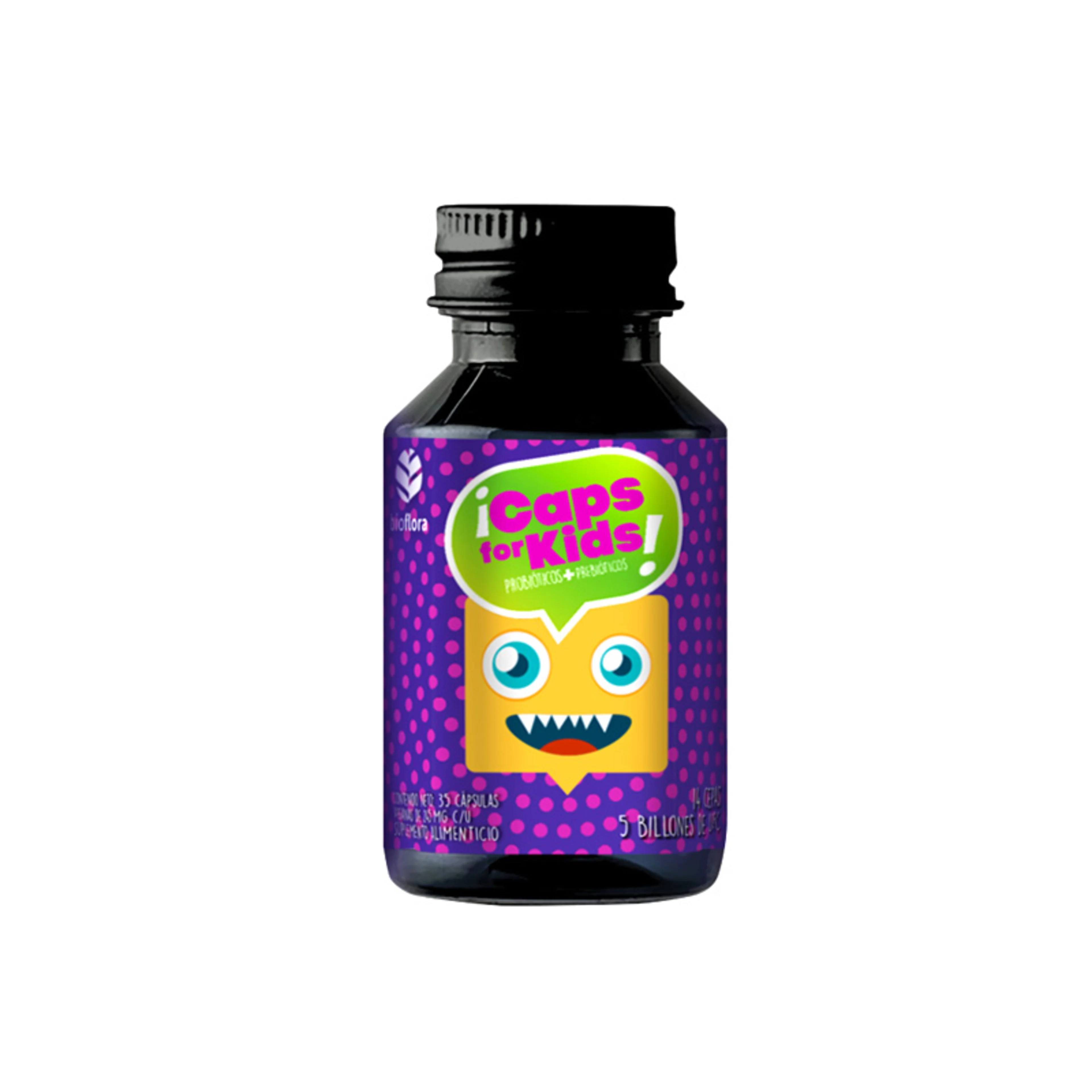 Bioflora caps for kids probióticos más prebióticos 35 cápsulas frasco probioticos 180.0 mg