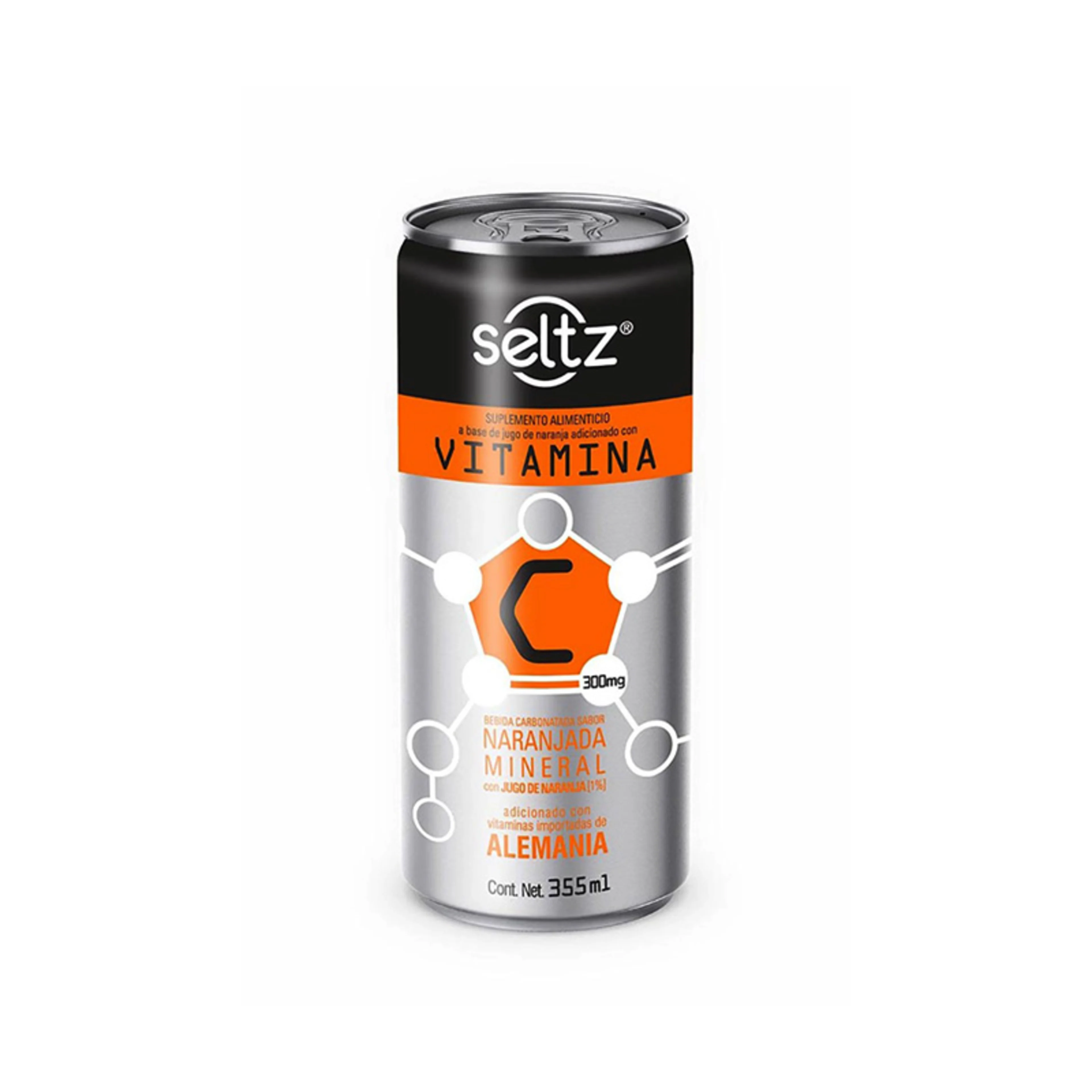 Seltz naranjada mineral con vitamina c 355 ml líquido lata vitamina c 300.0 mg