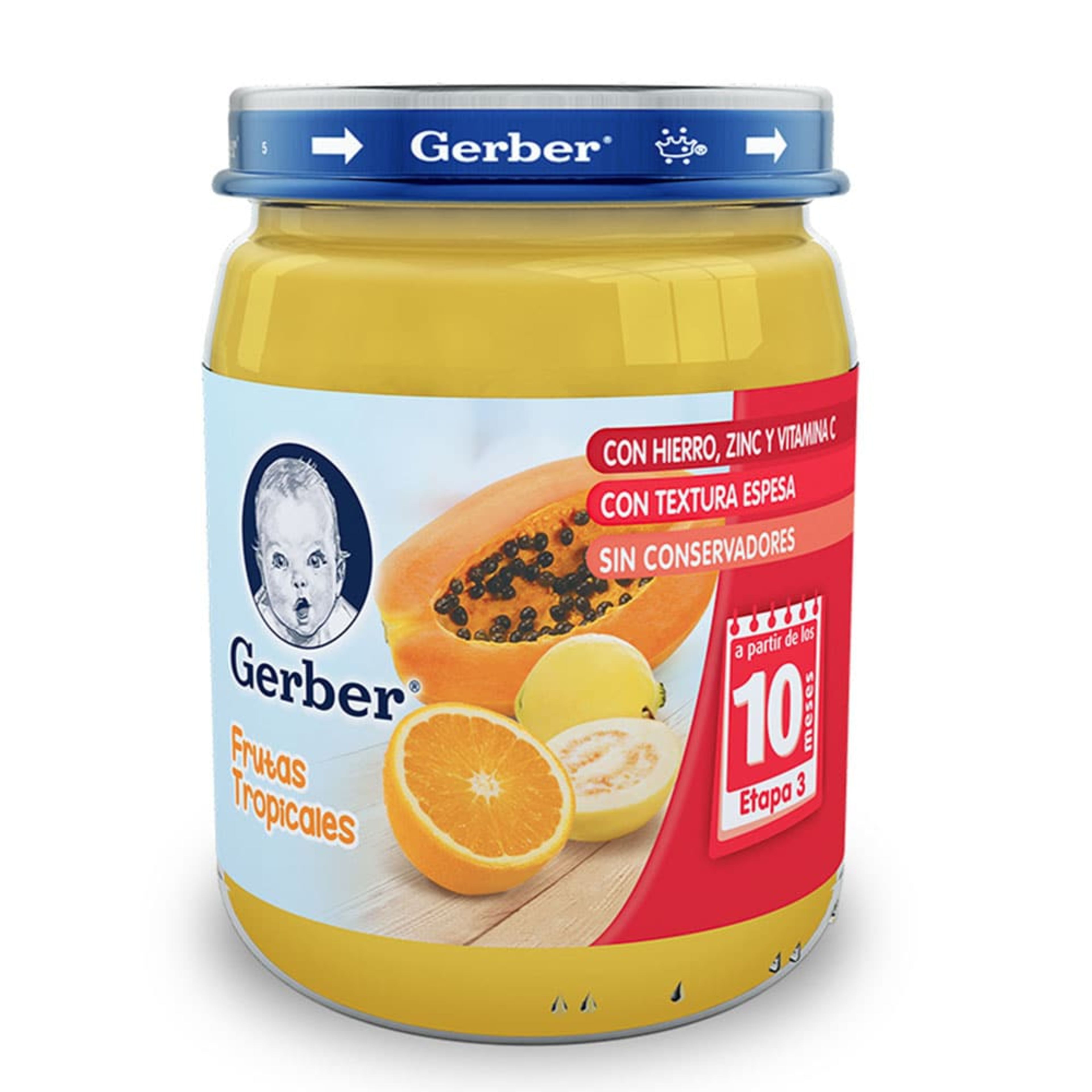 Gerber Papilla Frutas Tropicales Etapa 3 170 G Frasco