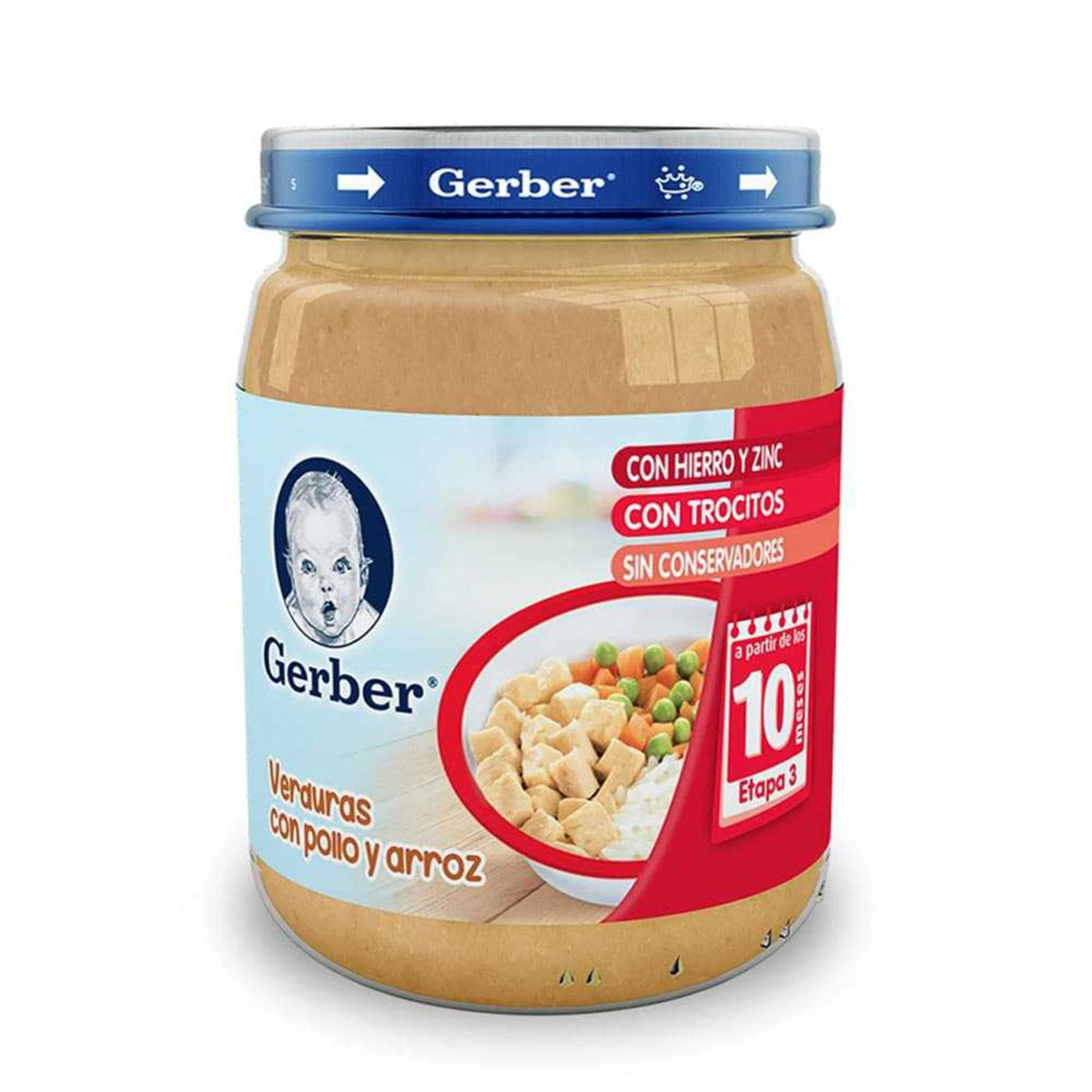 Gerber Etapa 3 Papilla Sabor Verduras Con Pollo Y Arroz Con 170 G