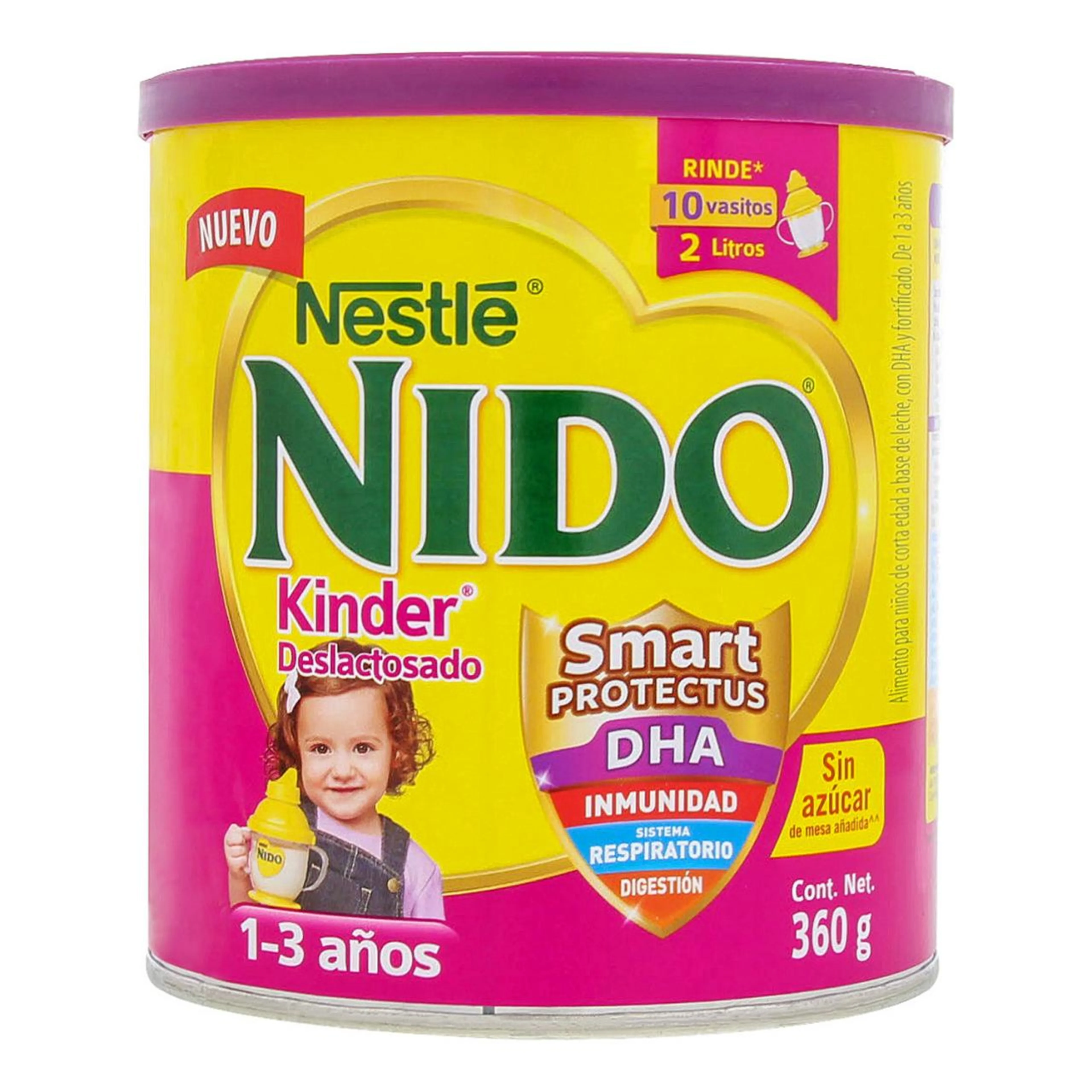 Nido Kinder Deslactosado Fórmula Infantil De 1 A 3 Años 360 G