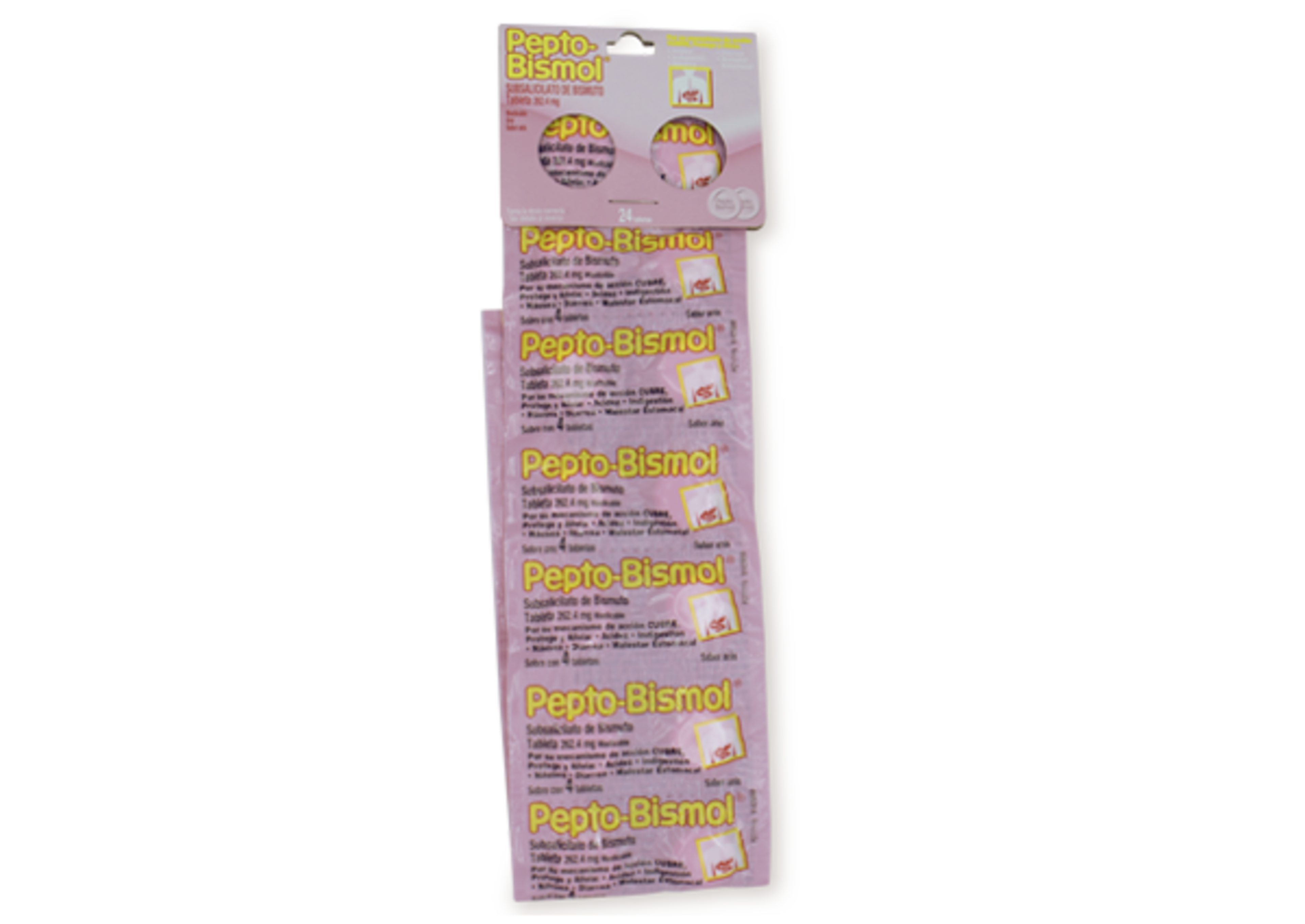 Pepto Bismol 262 Mg Sabor Anís Tira Con 24 Tabletas