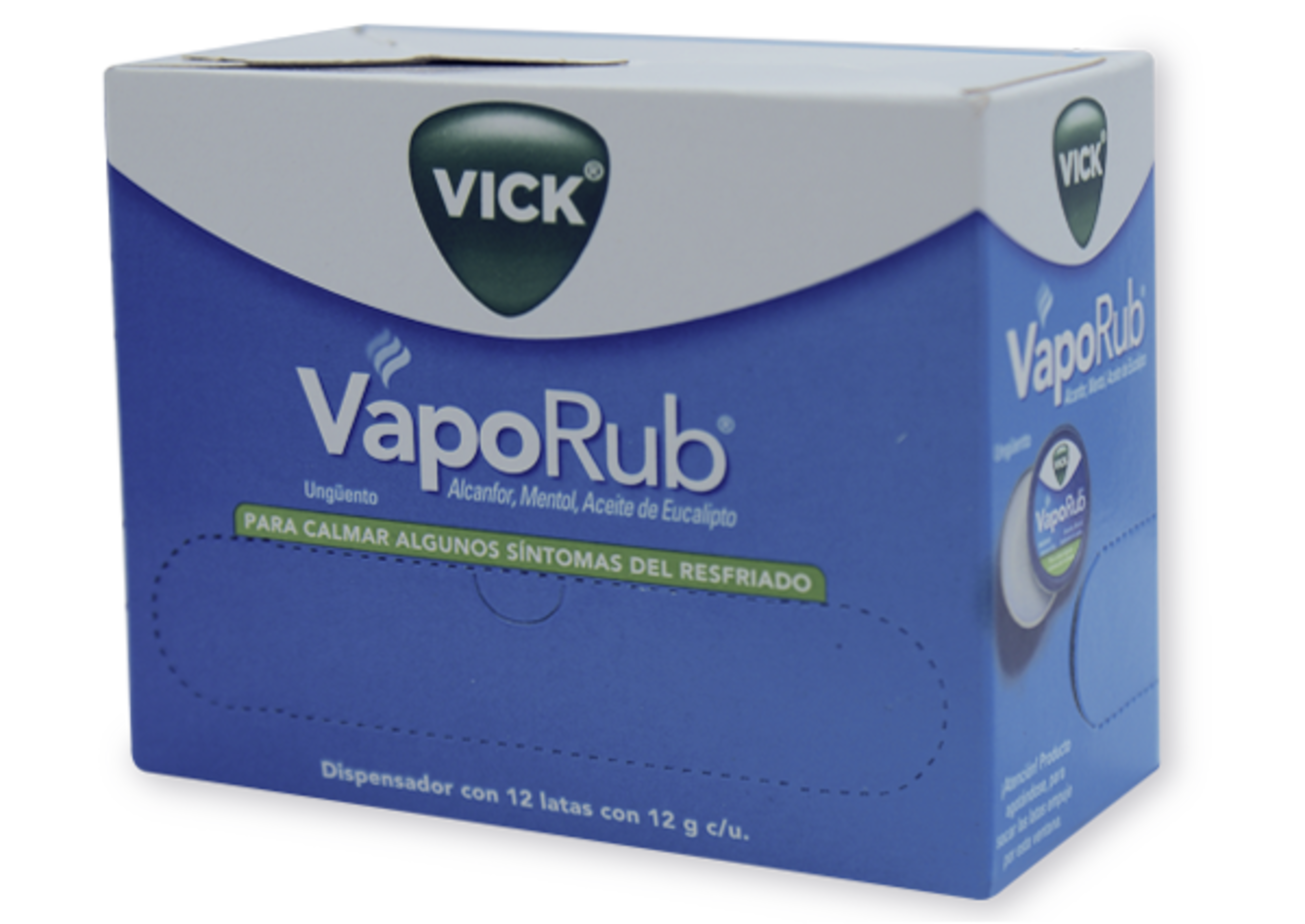 Vick Vaporub Exhibidor Con 12 Latas De 12 G