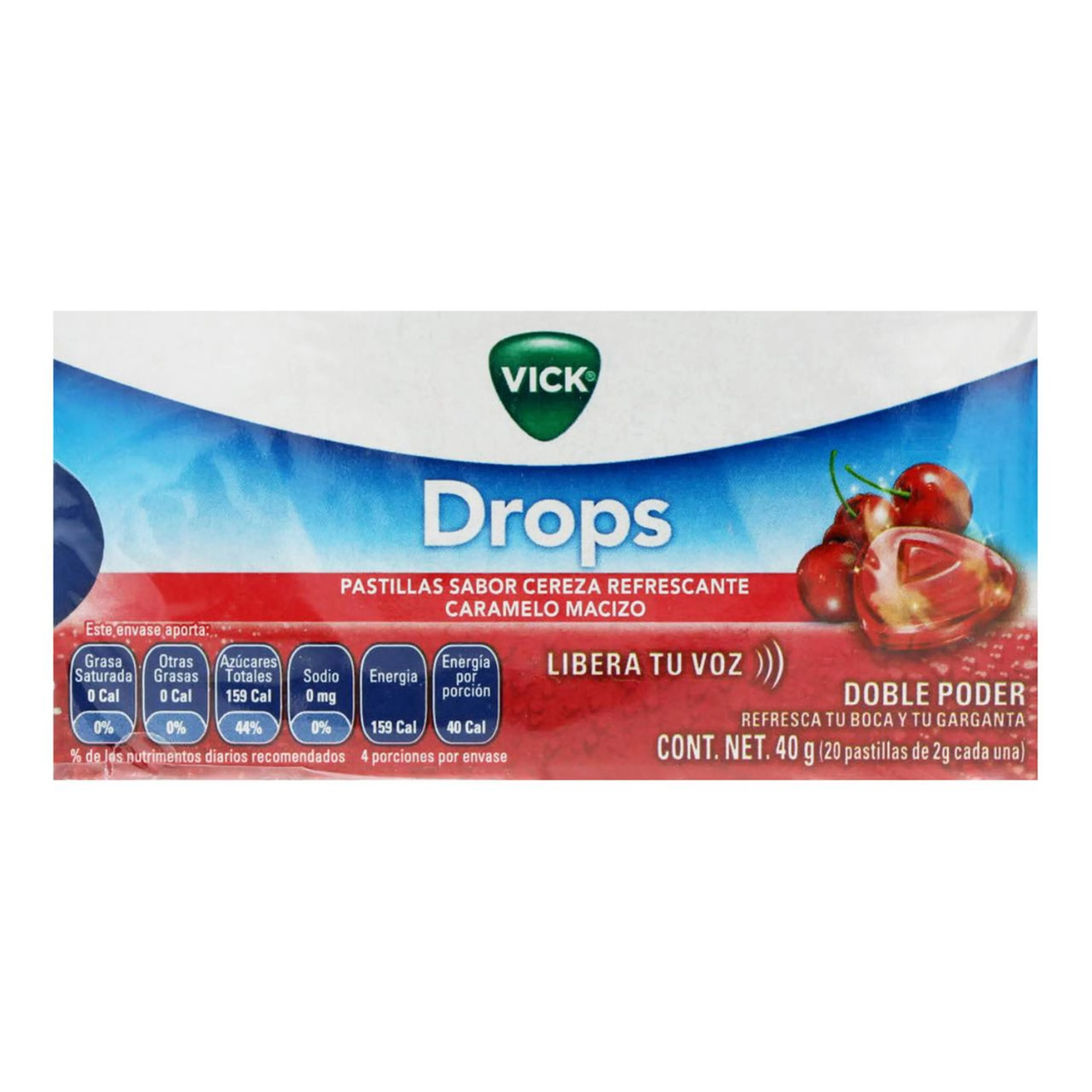 Vick drops sabor cereza 20 pastillas