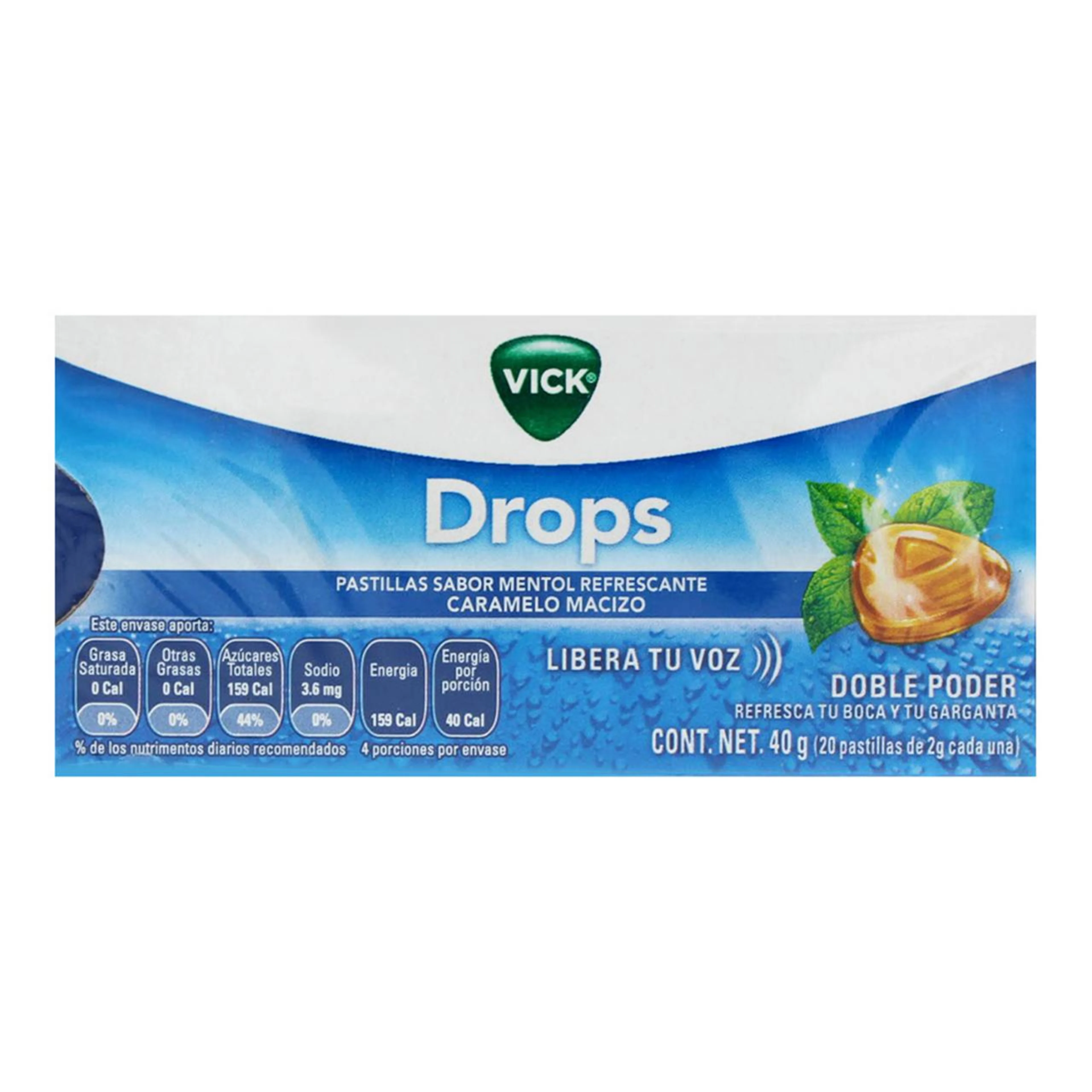 Vick drops sabor mentol 20 pastillas