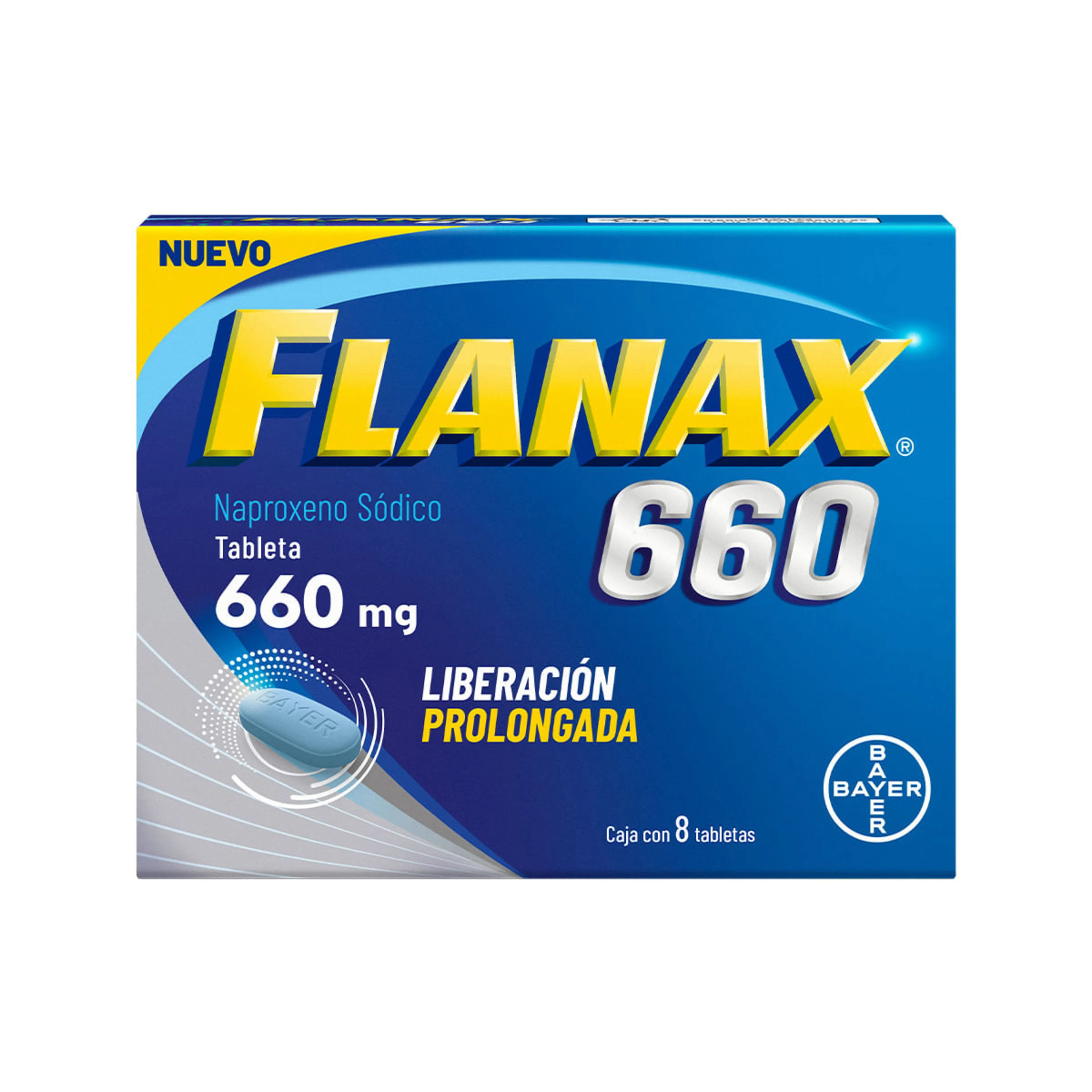Flanax Liberación Prolongada 660 Mg Con 8 Tabletas