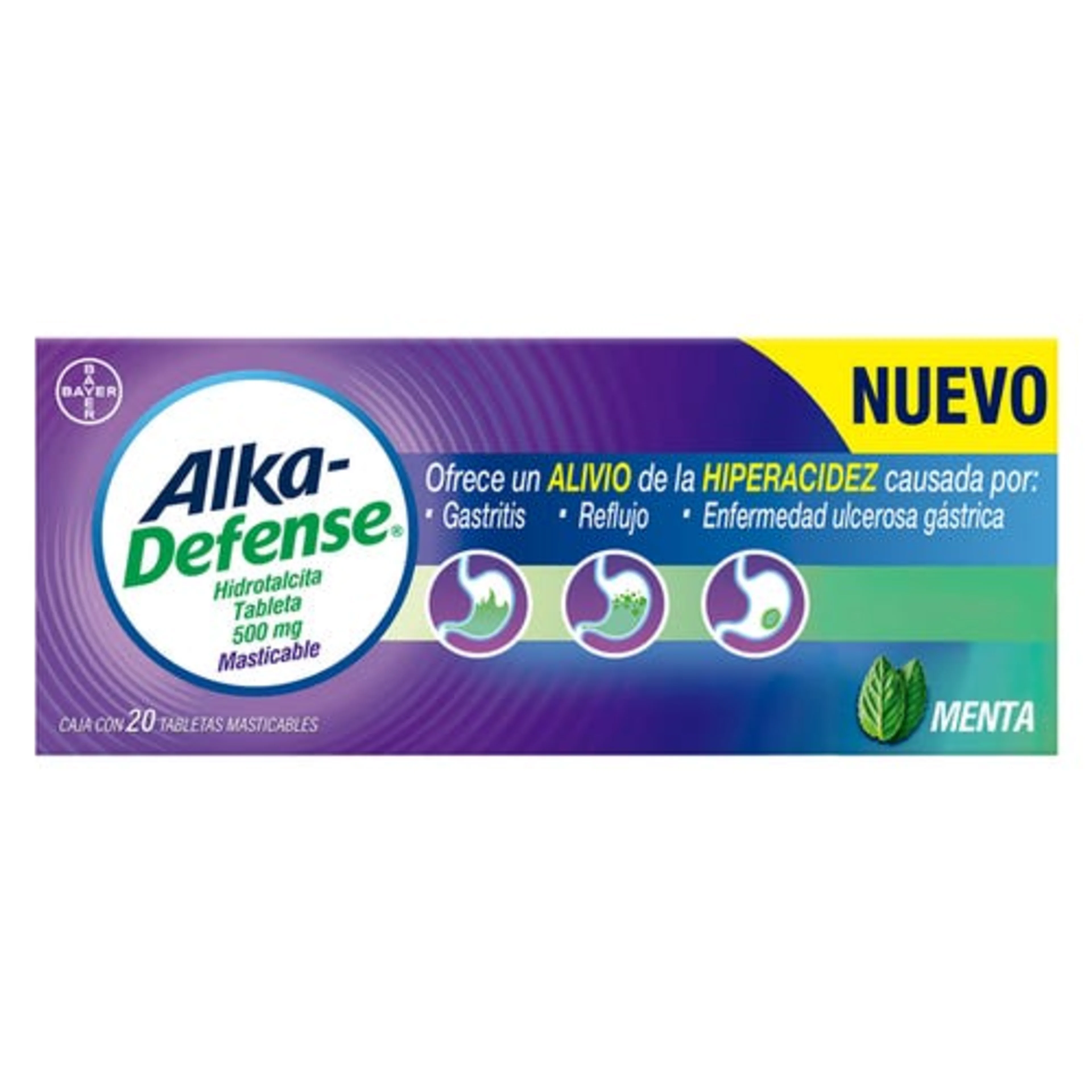 Alka Defense Sabor Menta Con 20 Tabletas Masticables