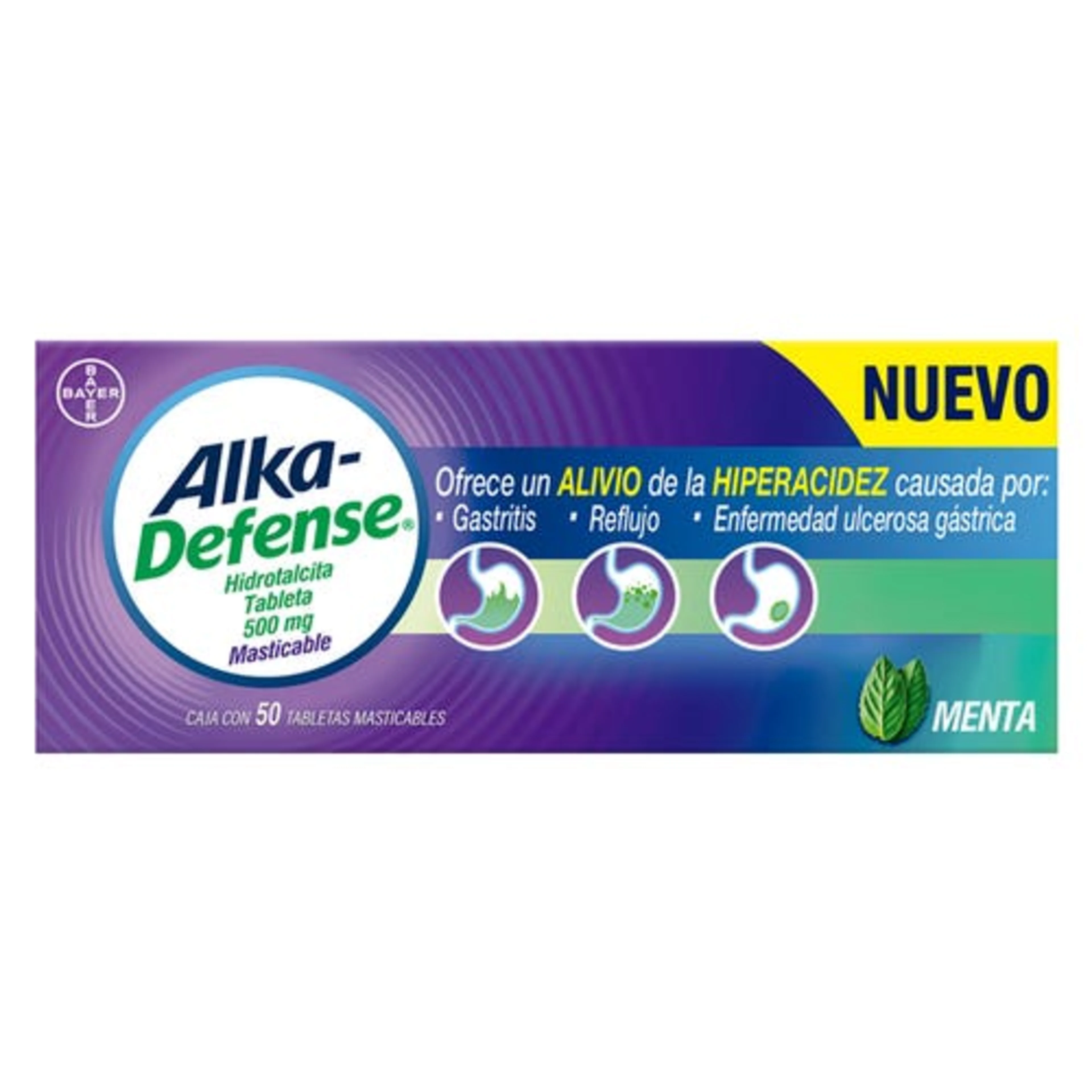 Alka Defense 500 Mg 50 Tabletas Masticables