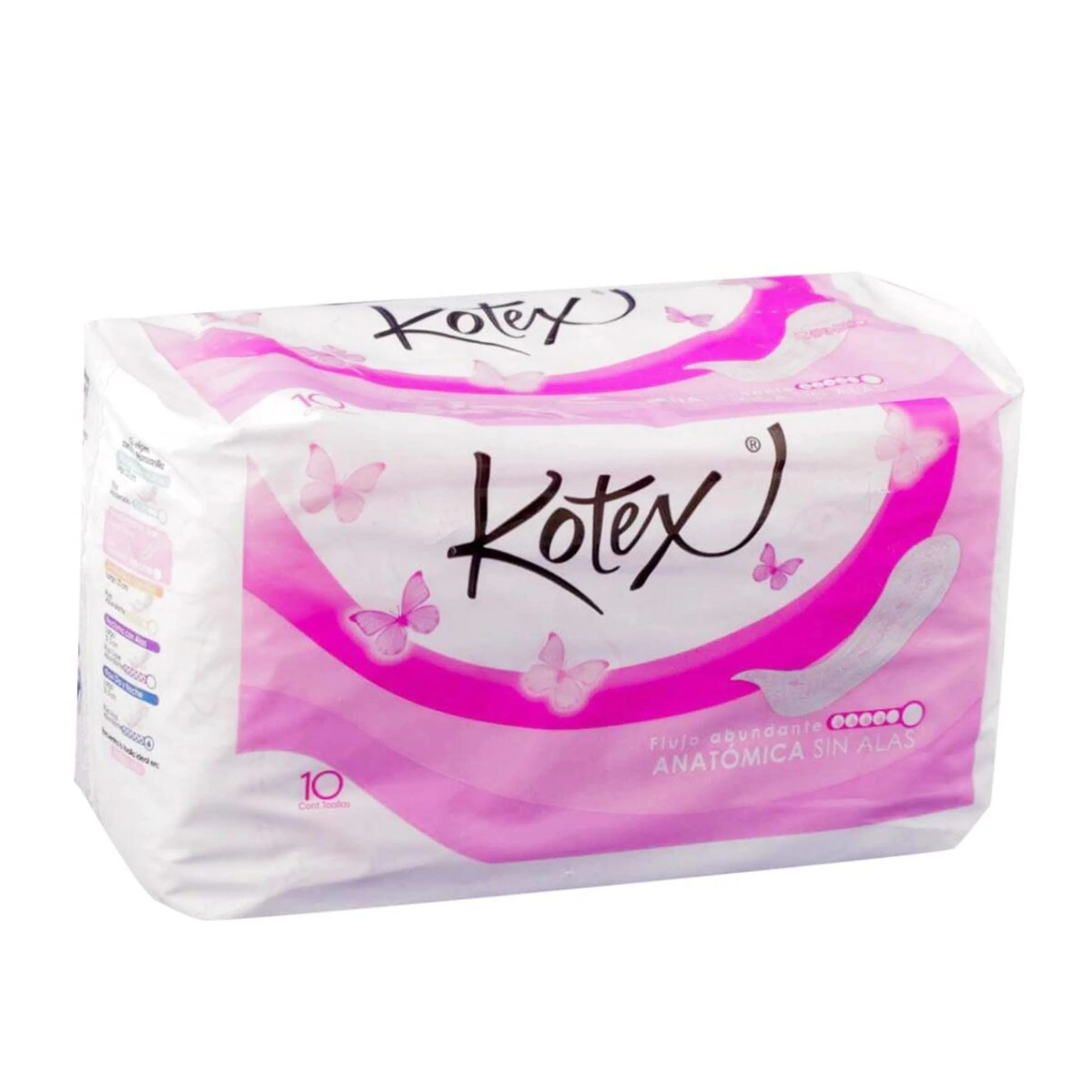 Kotex Anatómica Toallas Sanitarias Sin Alas 10 Piezas