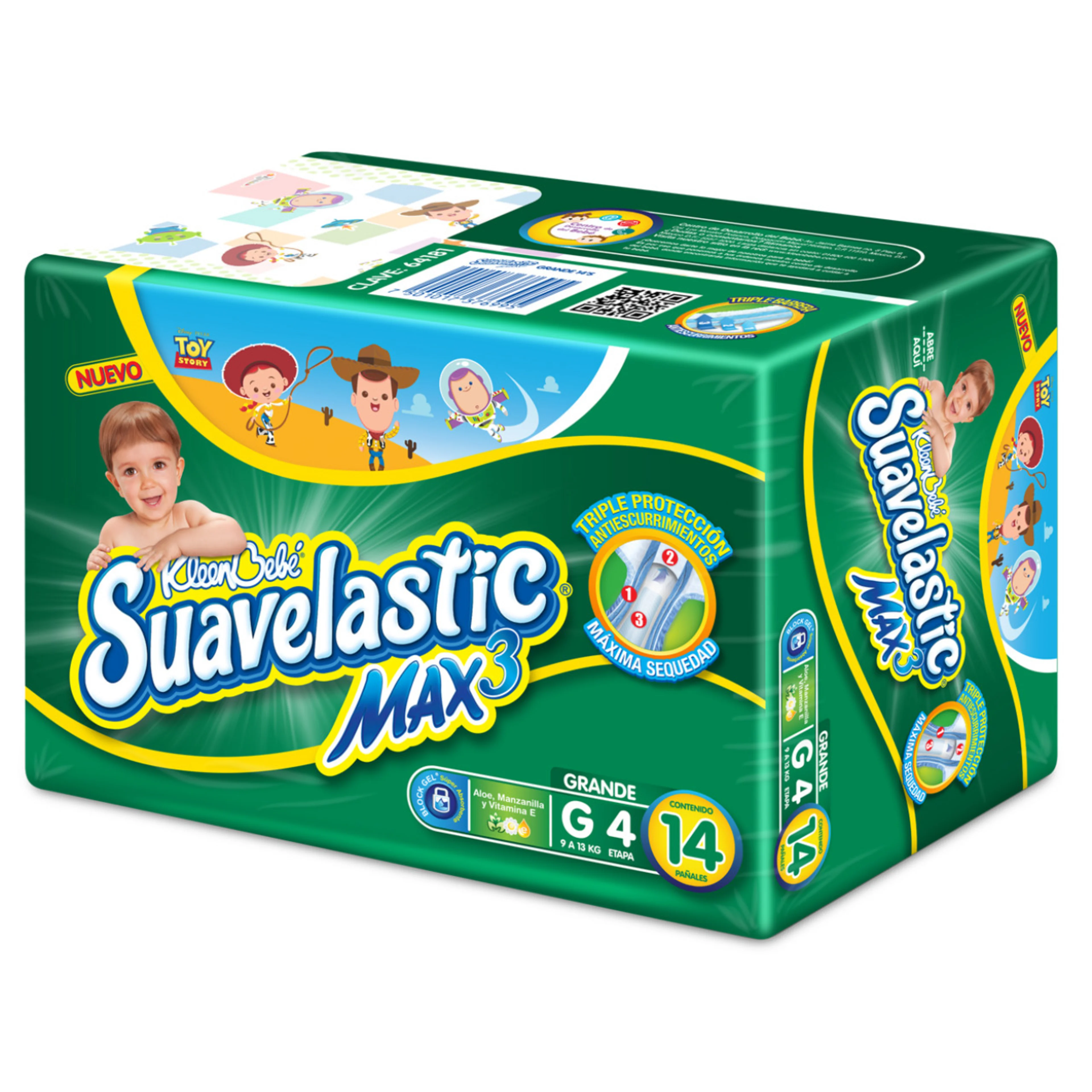 Kleen Bebé Suavelastic Max Pañales Etapa 4 Con 14 Piezas