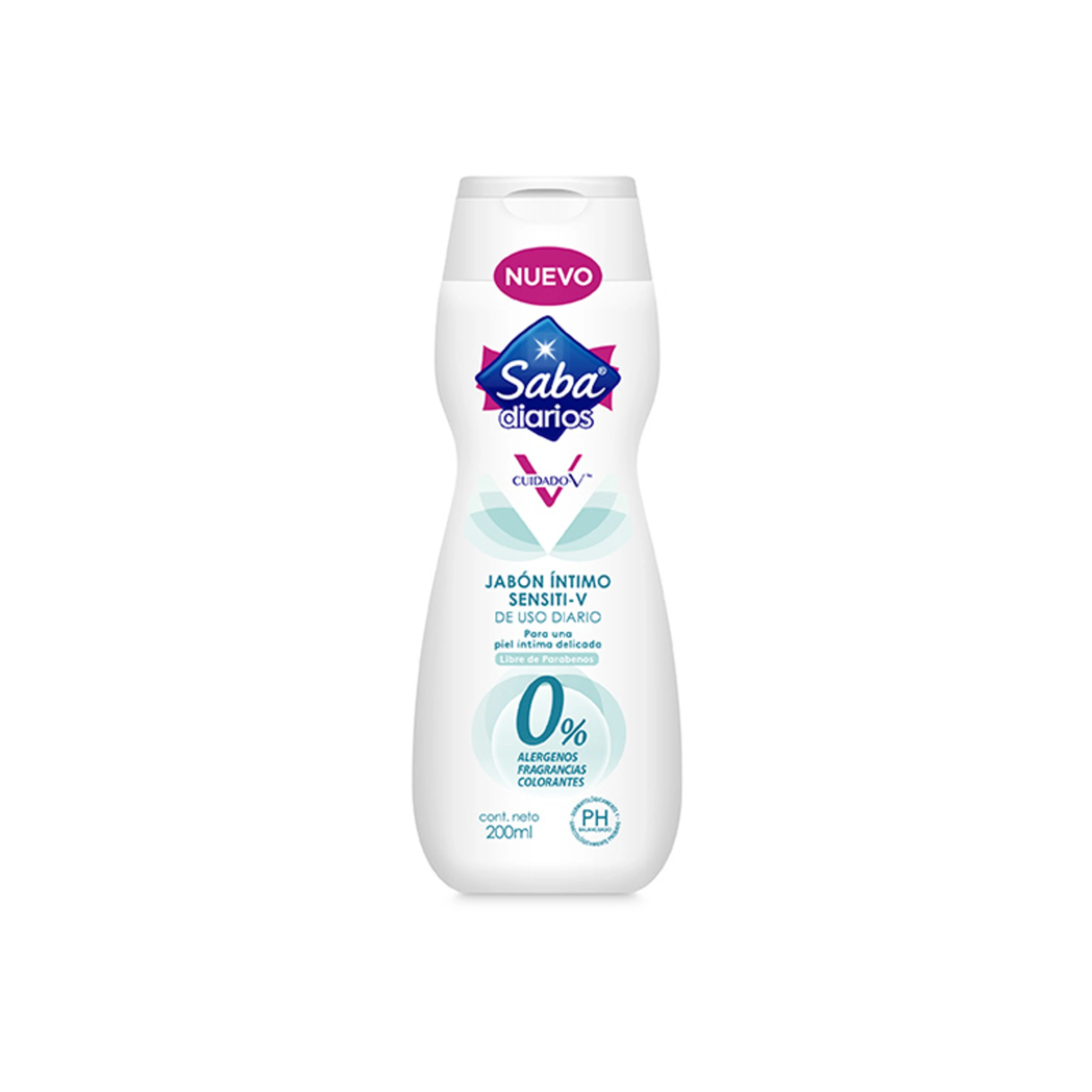 Saba sensiti-v jabón íntimo de uso diario 200 ml botella