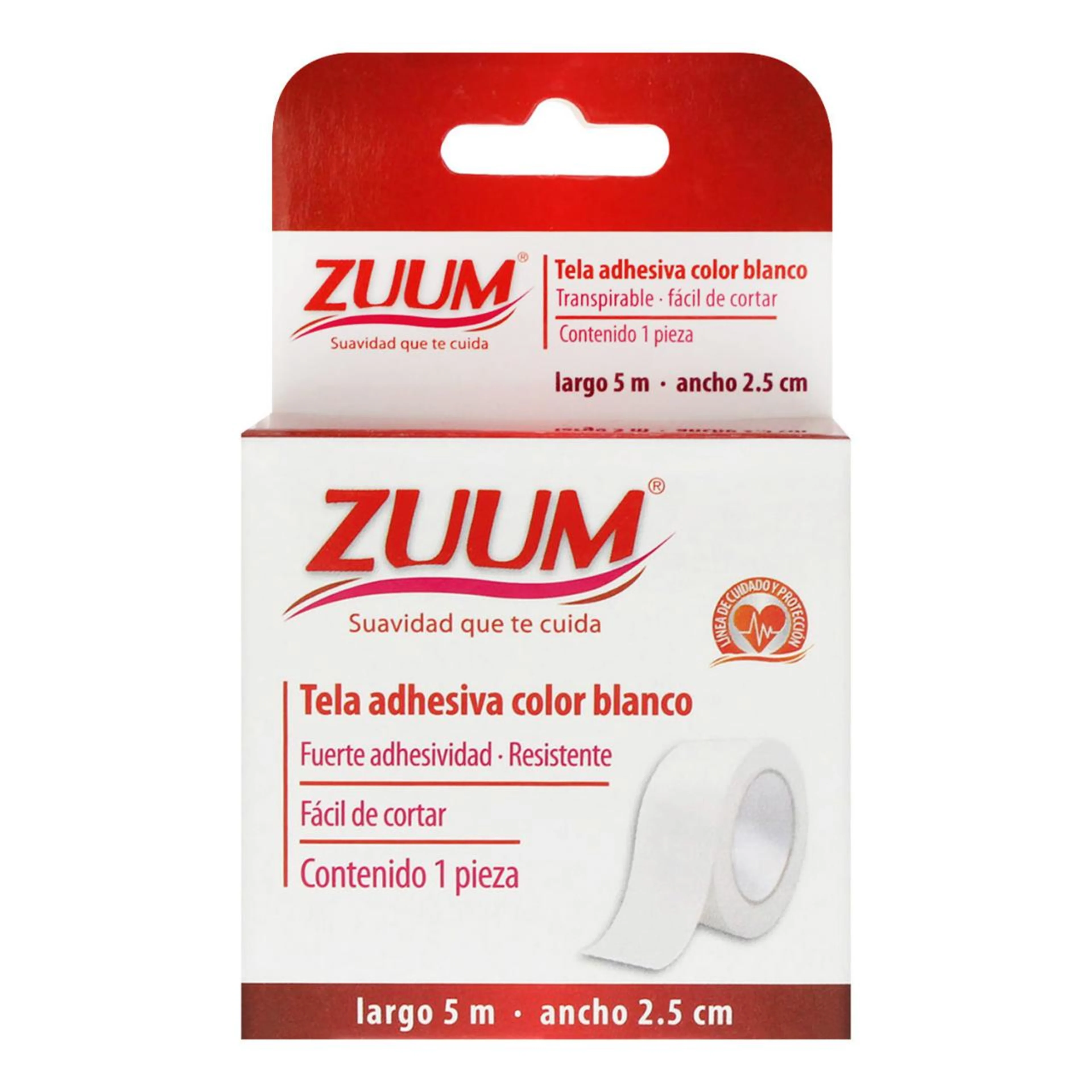 Tela adhesiva zuum blanco 2.5cm x 5mt