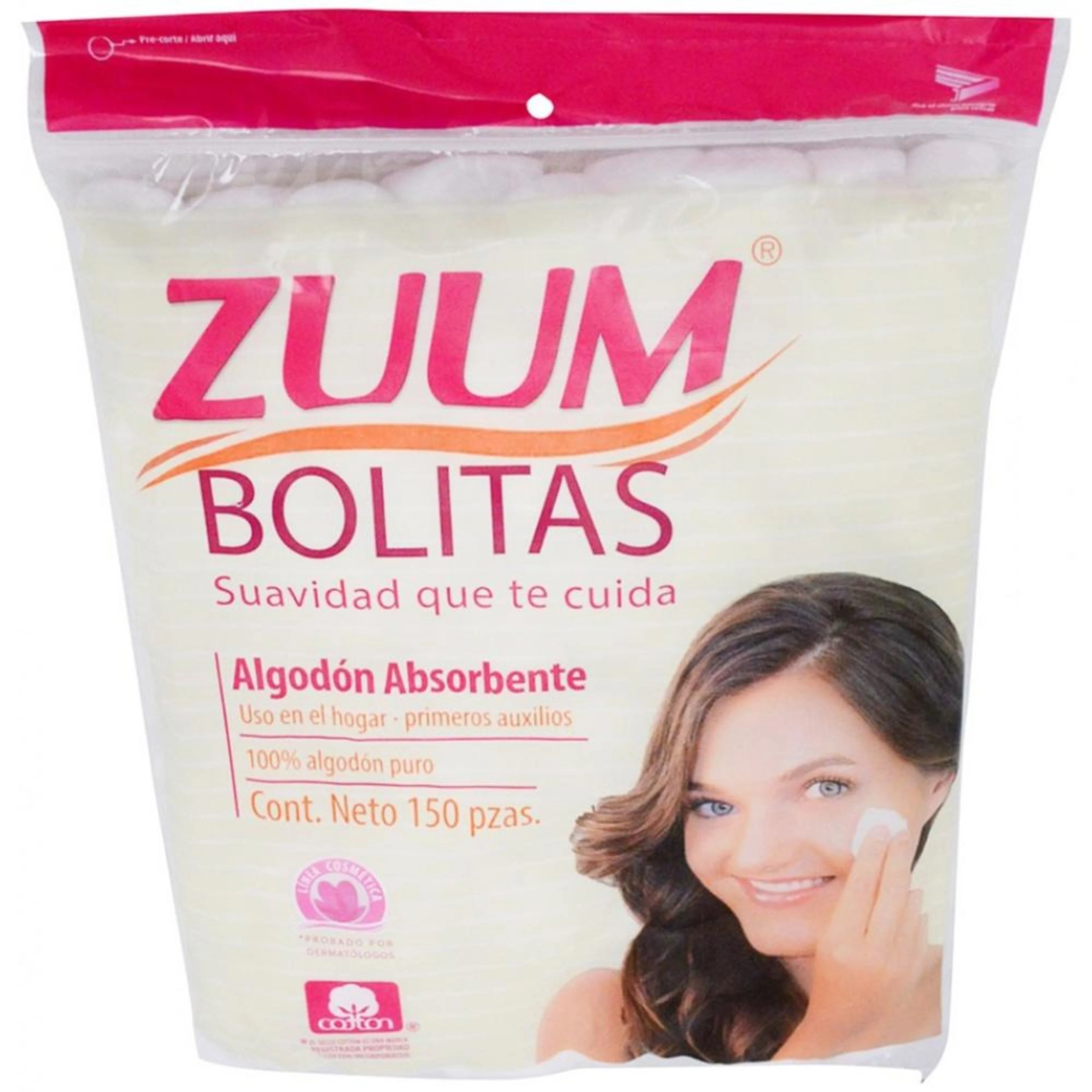 Zuum Algodón Bolitas Blancas 150 Piezas Bolsa